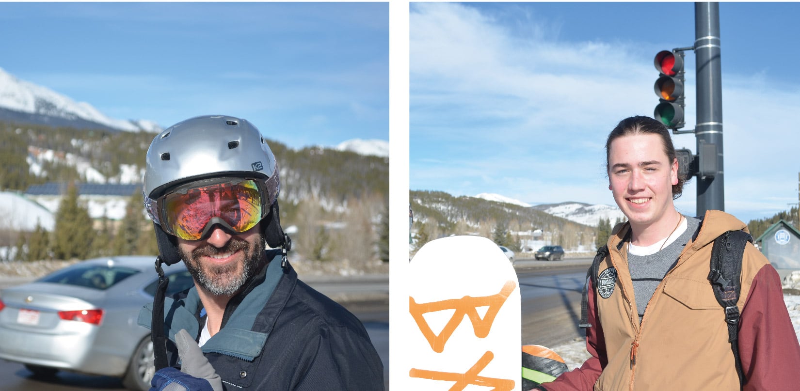 Dominic and Collin were on the way to the slopes in Breck