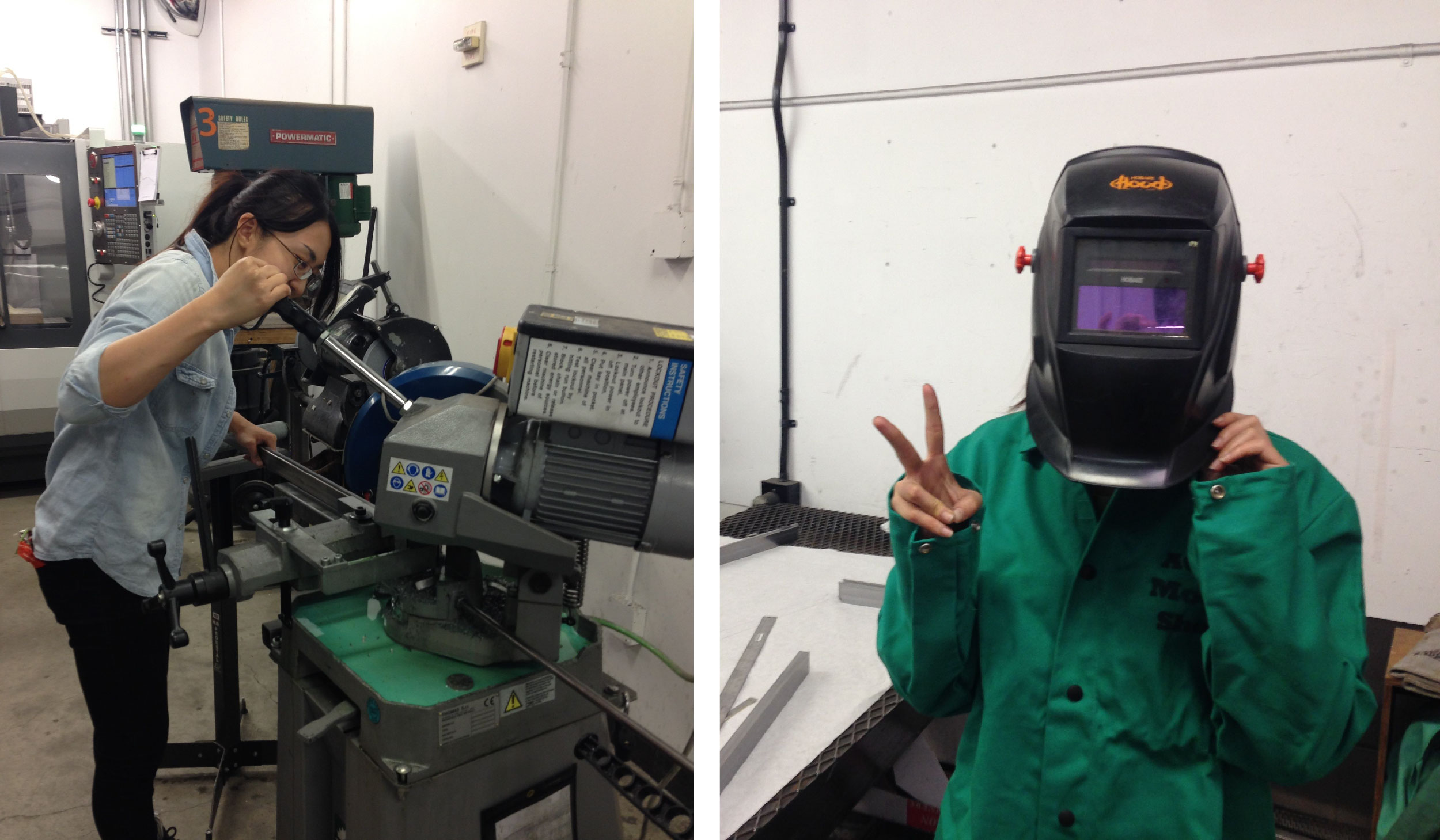 I was cutting steel bars and welding it for my mockups in product design project, Aperture , in 2014.