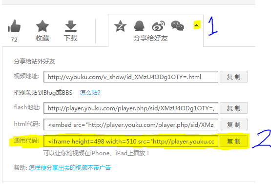 Copy the "General Purpose Code" from the share link below the video.