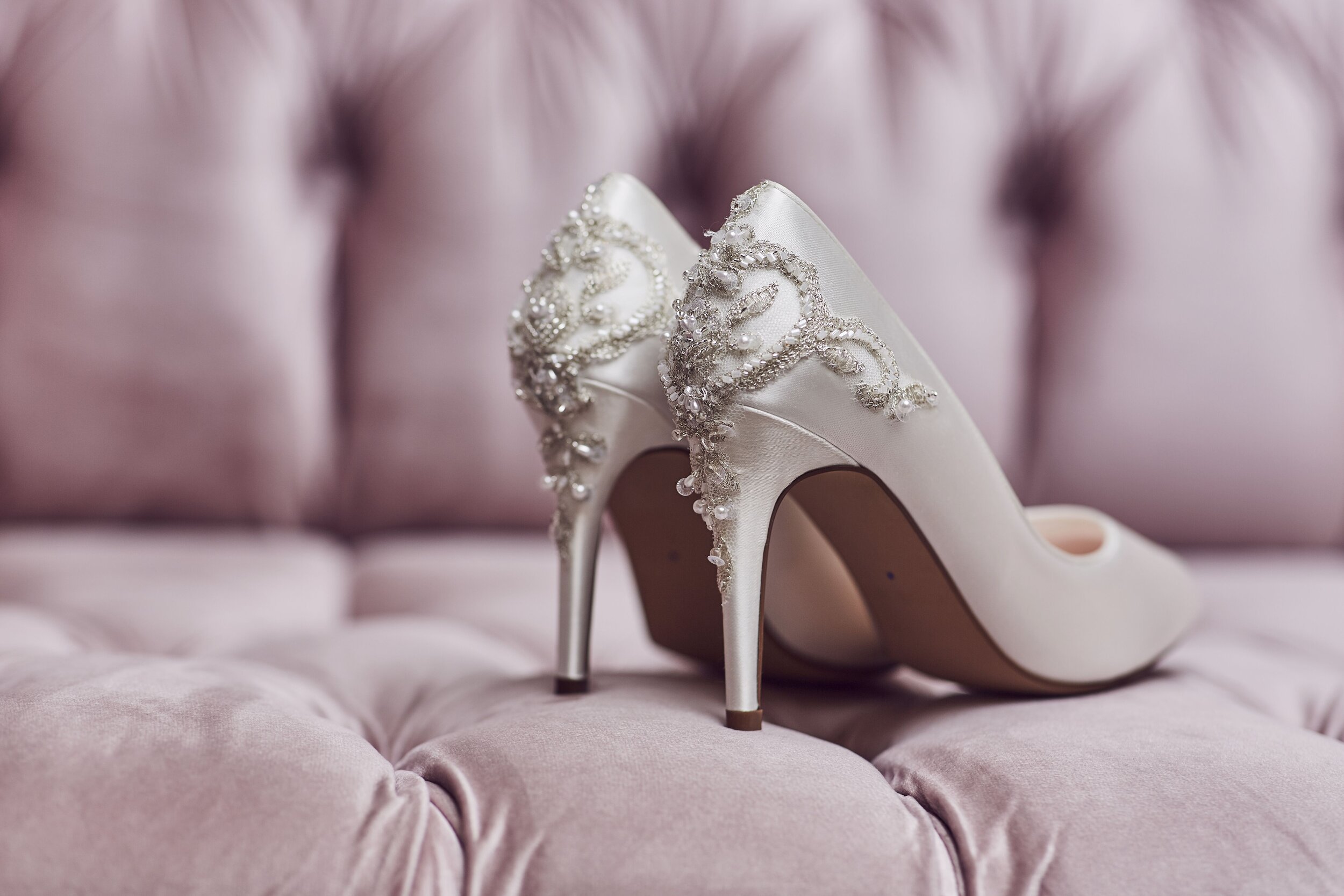 Willow Ivory Satin Bridal Shoe with gorgeous Back Detail