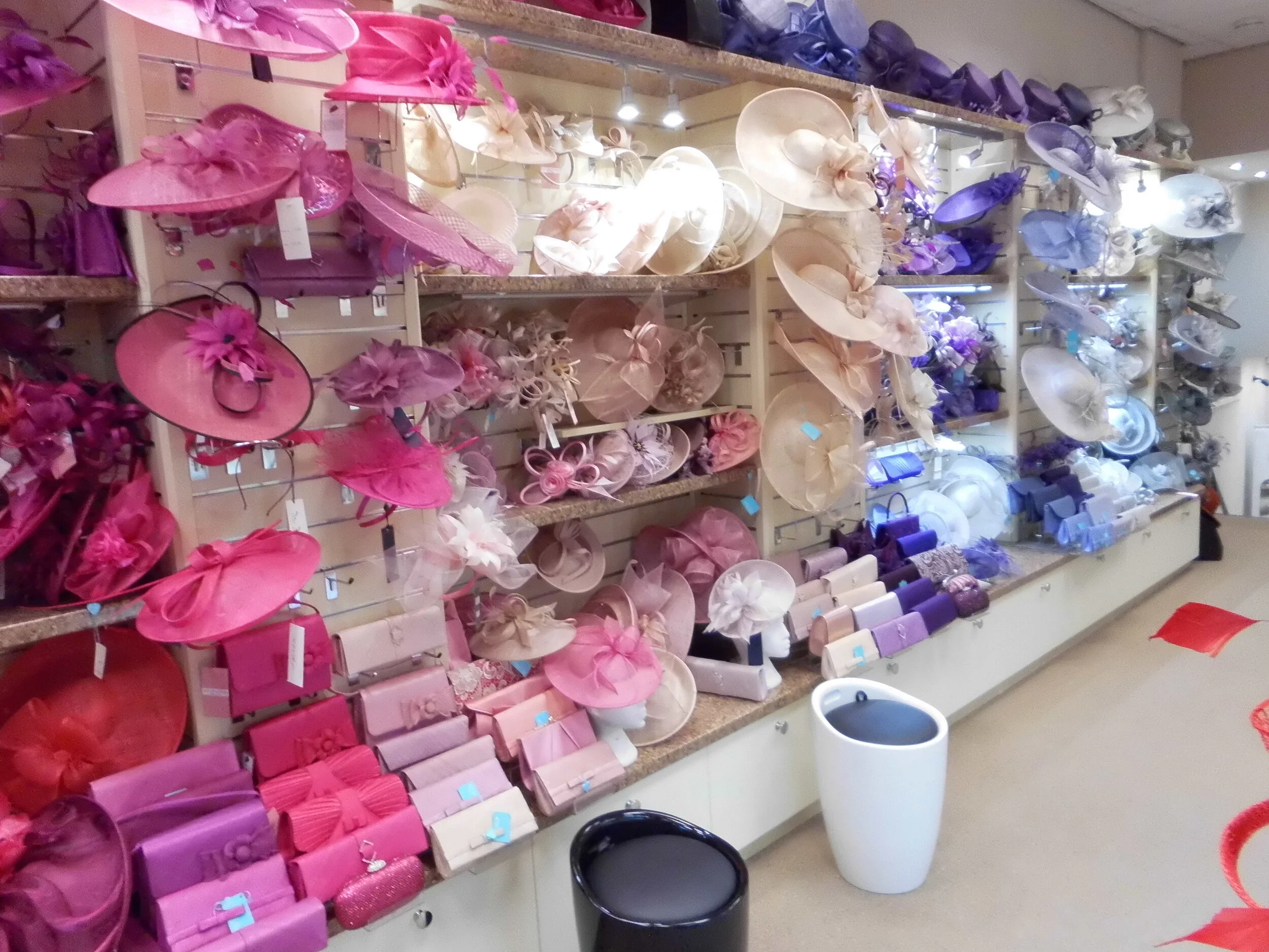 Pink and Purple Hats, Fascinators, Hatinators and Matching AX1 and AX2 Bags