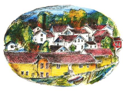 "Vollen i Asker" Bilde er lånt fra Øivind Jordfald, lokal kunstner i Vollen.