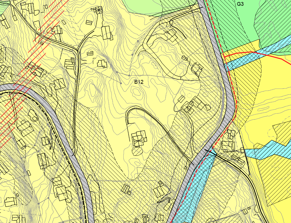 Utsnitt av dagens gjeldende kommunedelplan for Båtstø