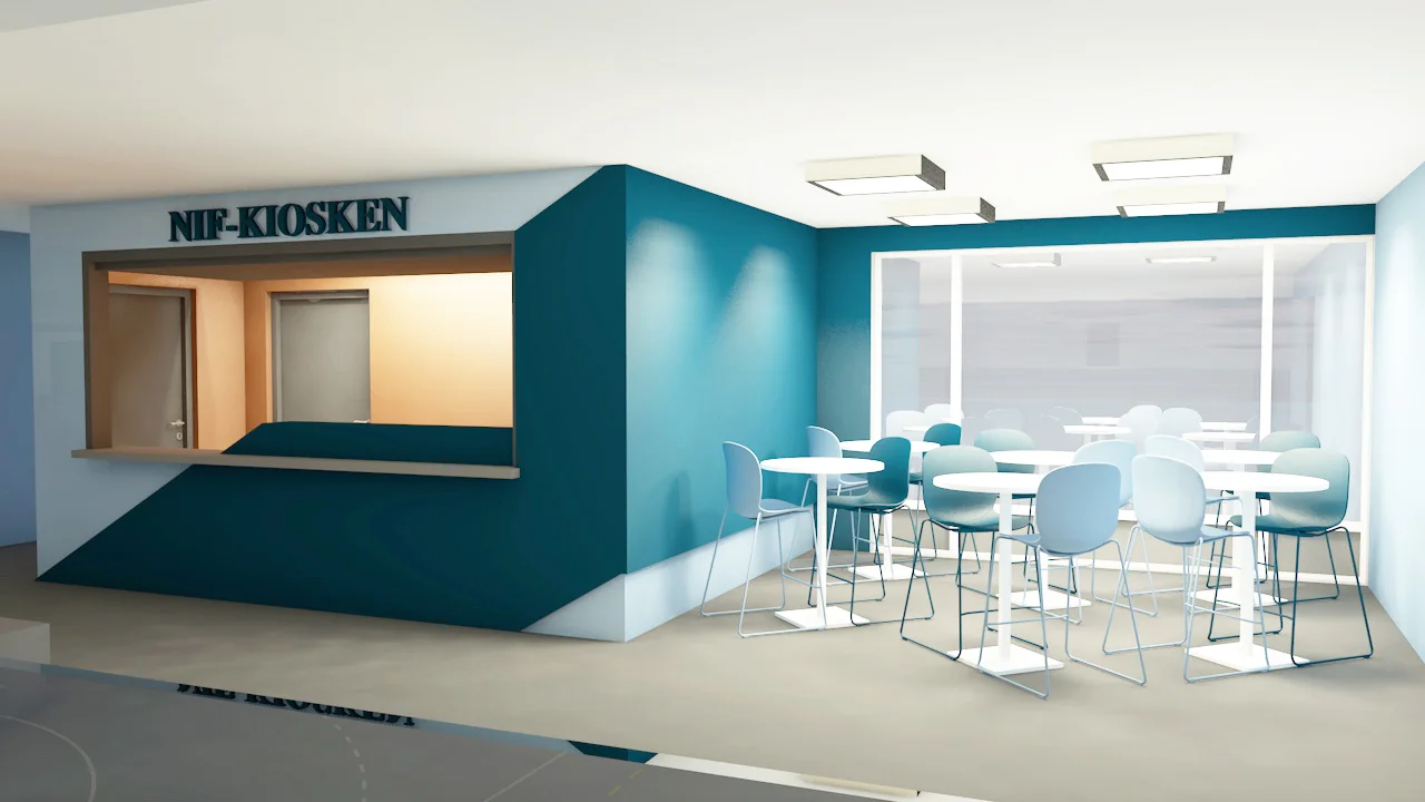 Kiosk i hall