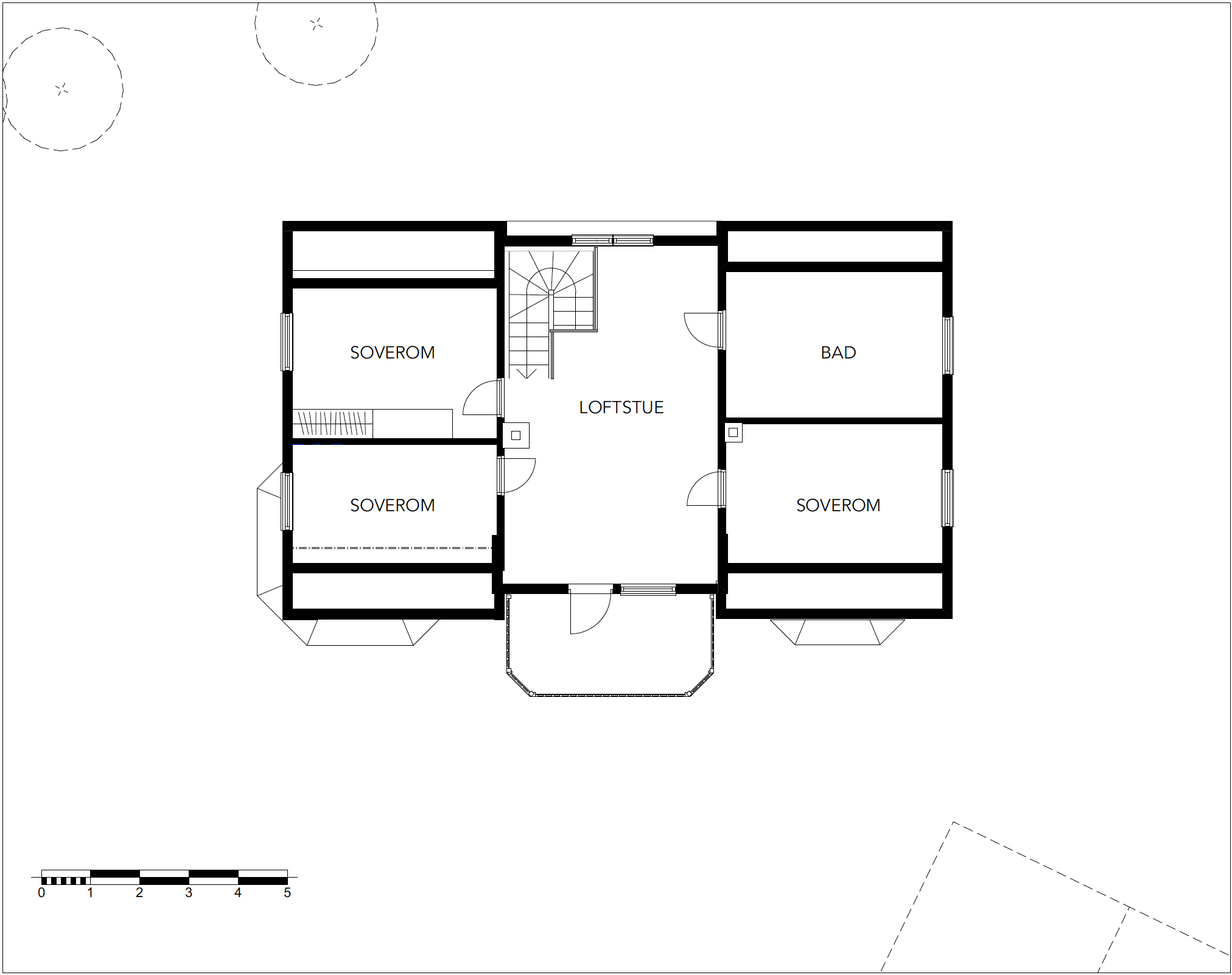 Eksisterende planløsning 2. etasje