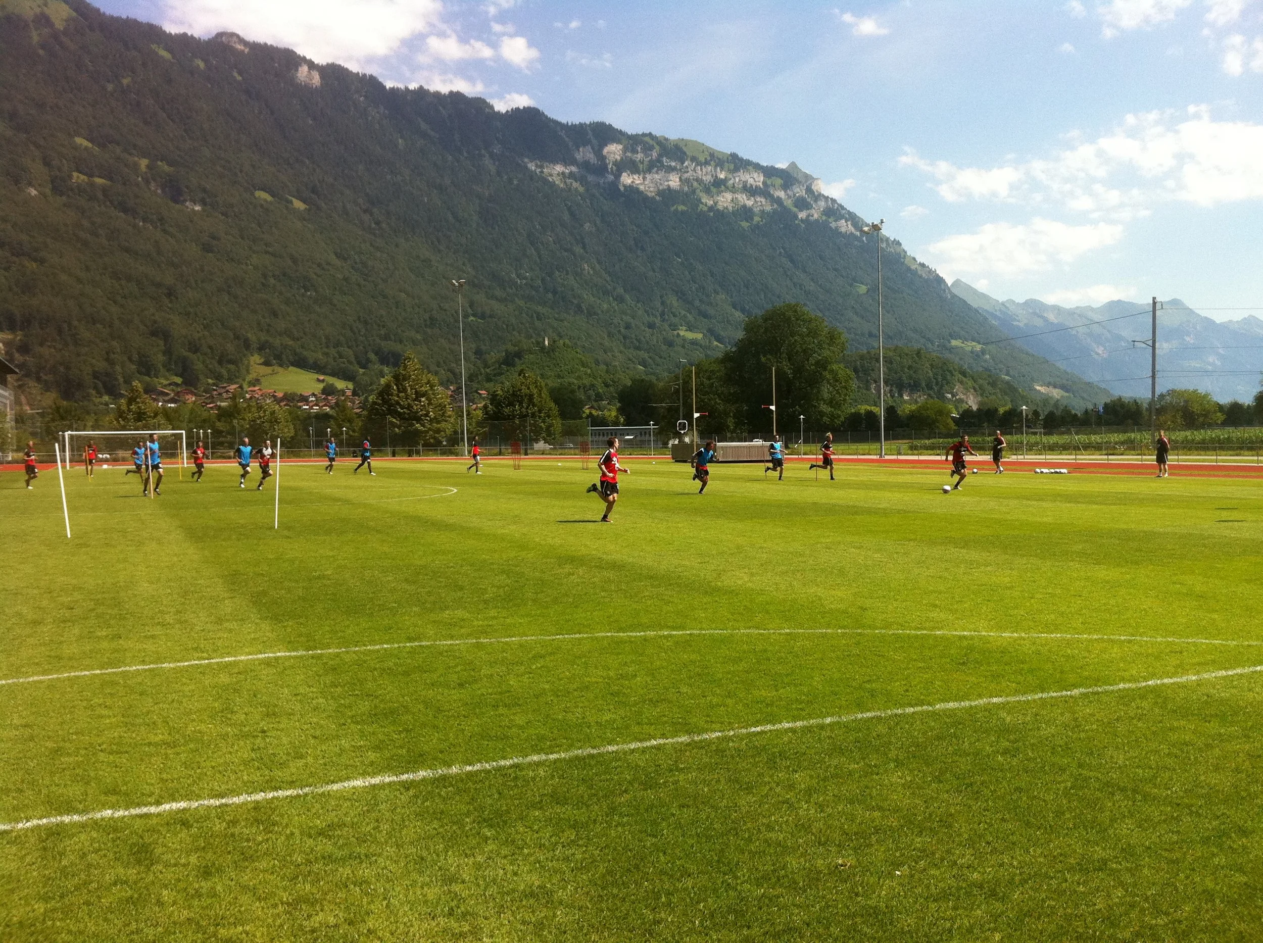 Surrounded by breathtaking scenery during pre-season training. This is in beautiful Interlaken in Switzerland with Southampton in 2011.