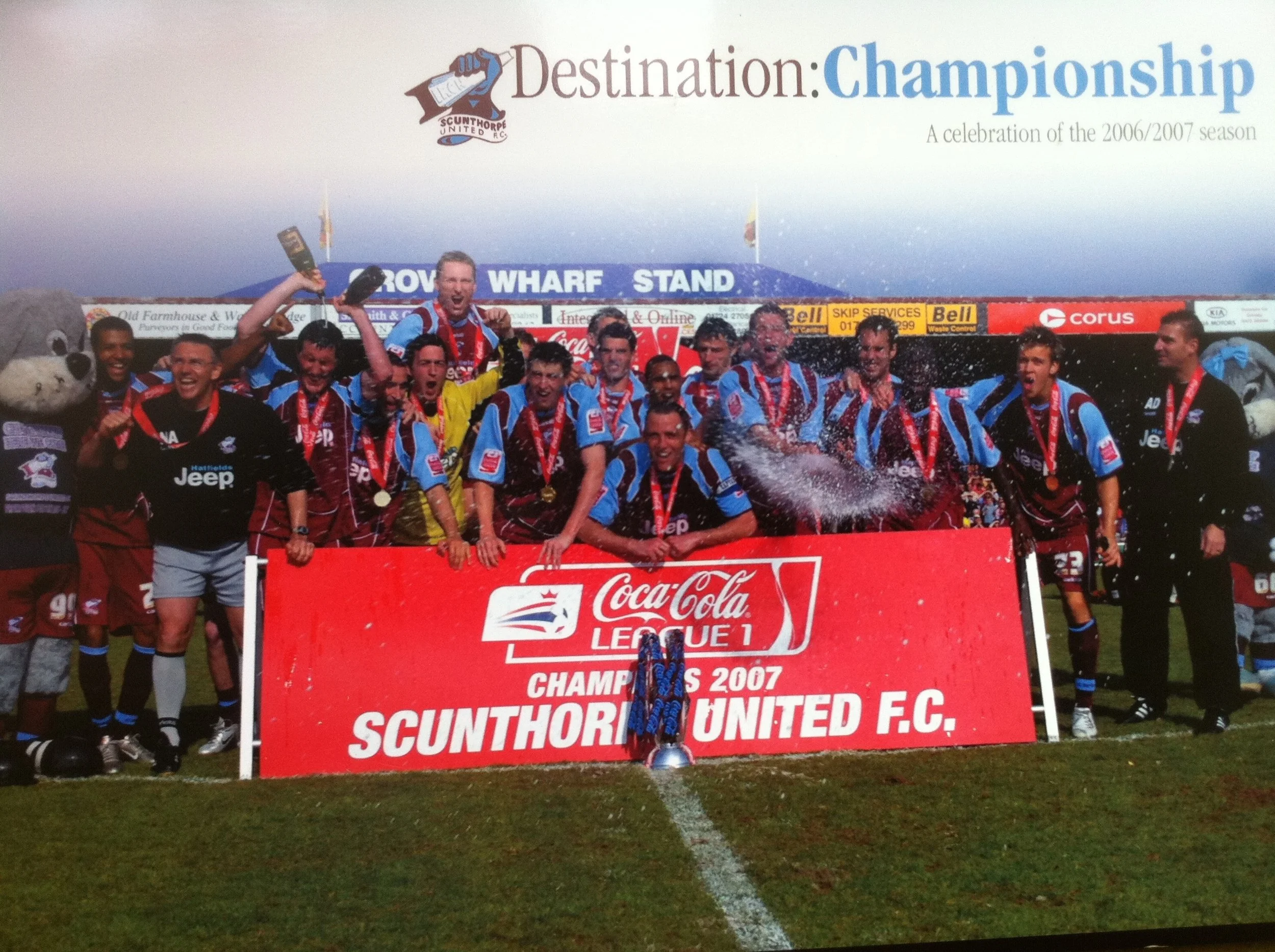Scunthorpe United with that winning feeling. Champions of League 1 in 2007.