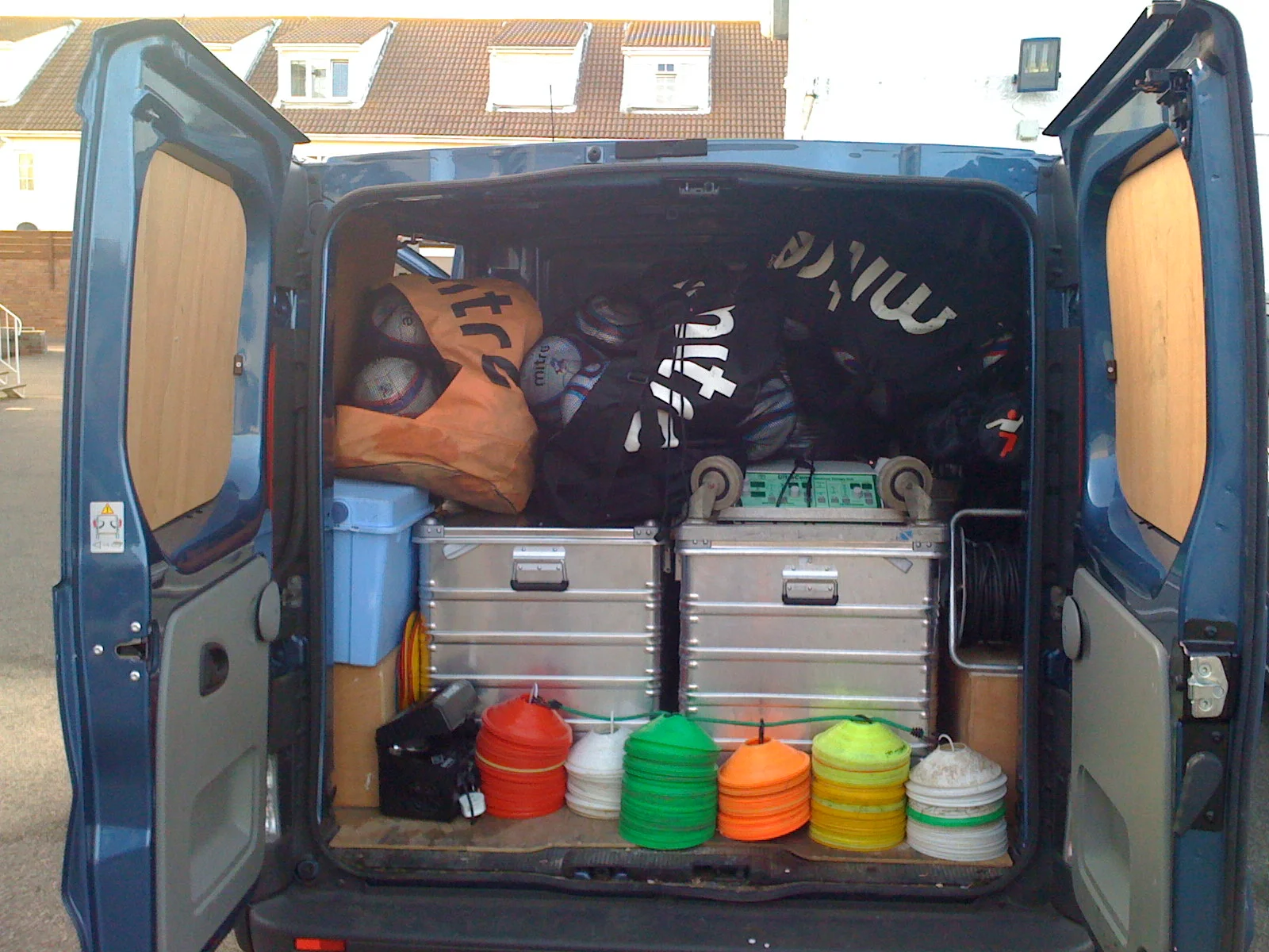 Scunthorpe United Pre-Season trip to Jersey July 2009. The van, driven by Al and KP survived the sea crossing, to get the equipment to the hotel !