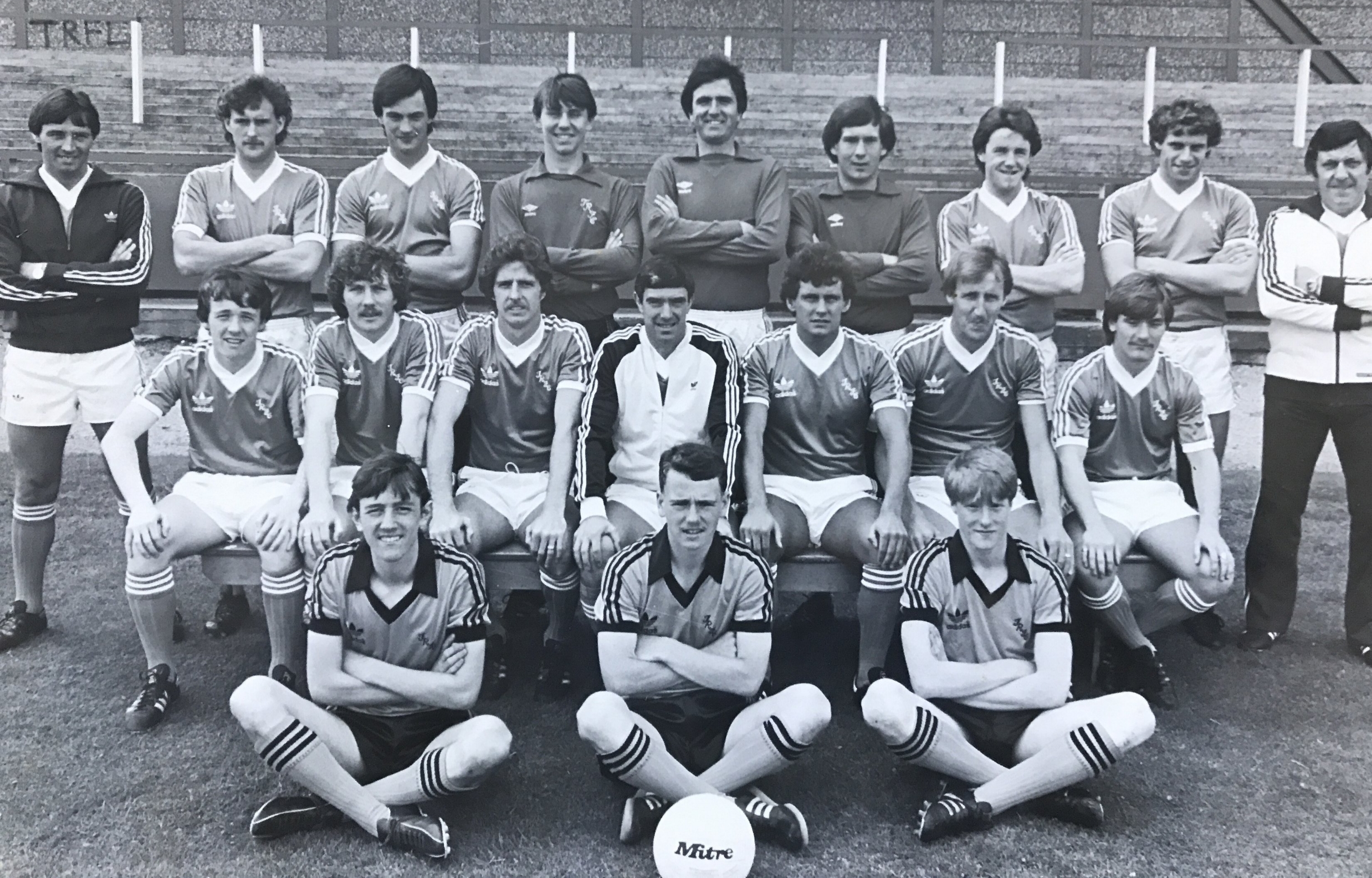 Tranmere Rovers 1st August 1981. Having just joined my local team as a 16 year old Apprentice, I'm in the goalkeeper shirt between Derek Mountfield and Dickie Johnson. 1st Year Professional Neville Powell sitting on the left. 