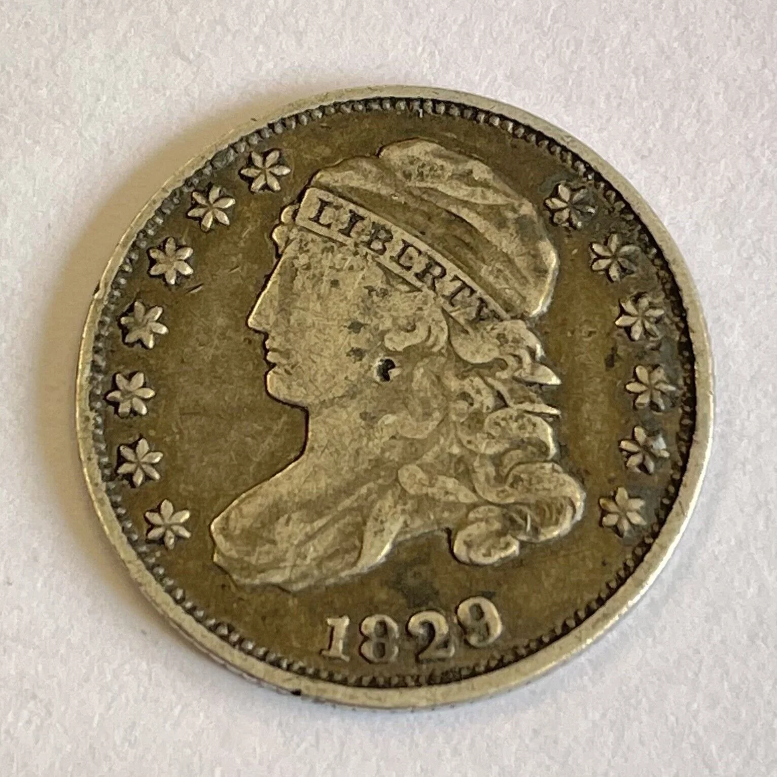 USA United States Of America 1829 Silver Dime Capped Bust Coin