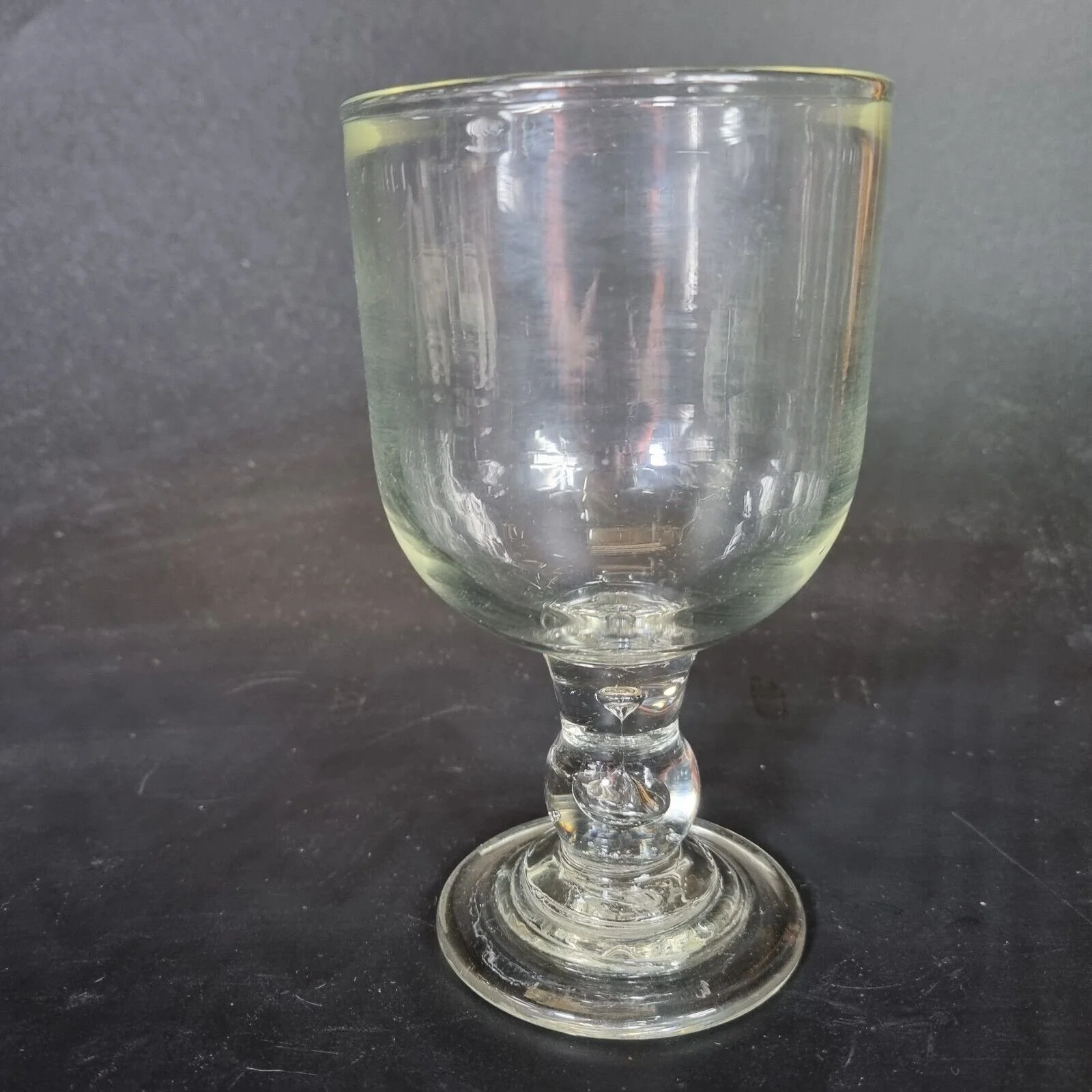 Antique 19th Century Glass Rummer Tear Drop Stem 15cm High