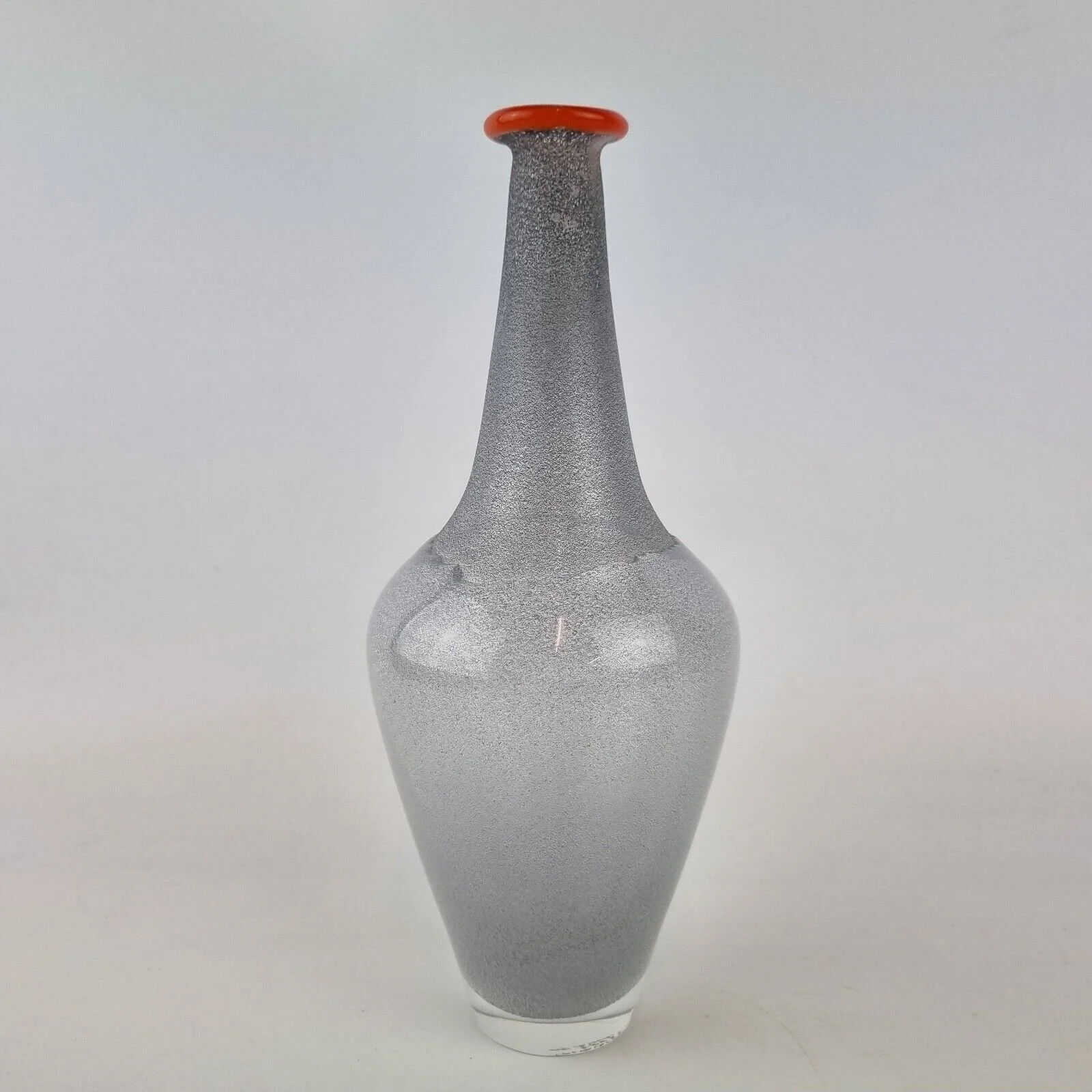 Vintage Kosta Boda Silver Lustre Glass Vase By Monica Backstrom 20.5cm