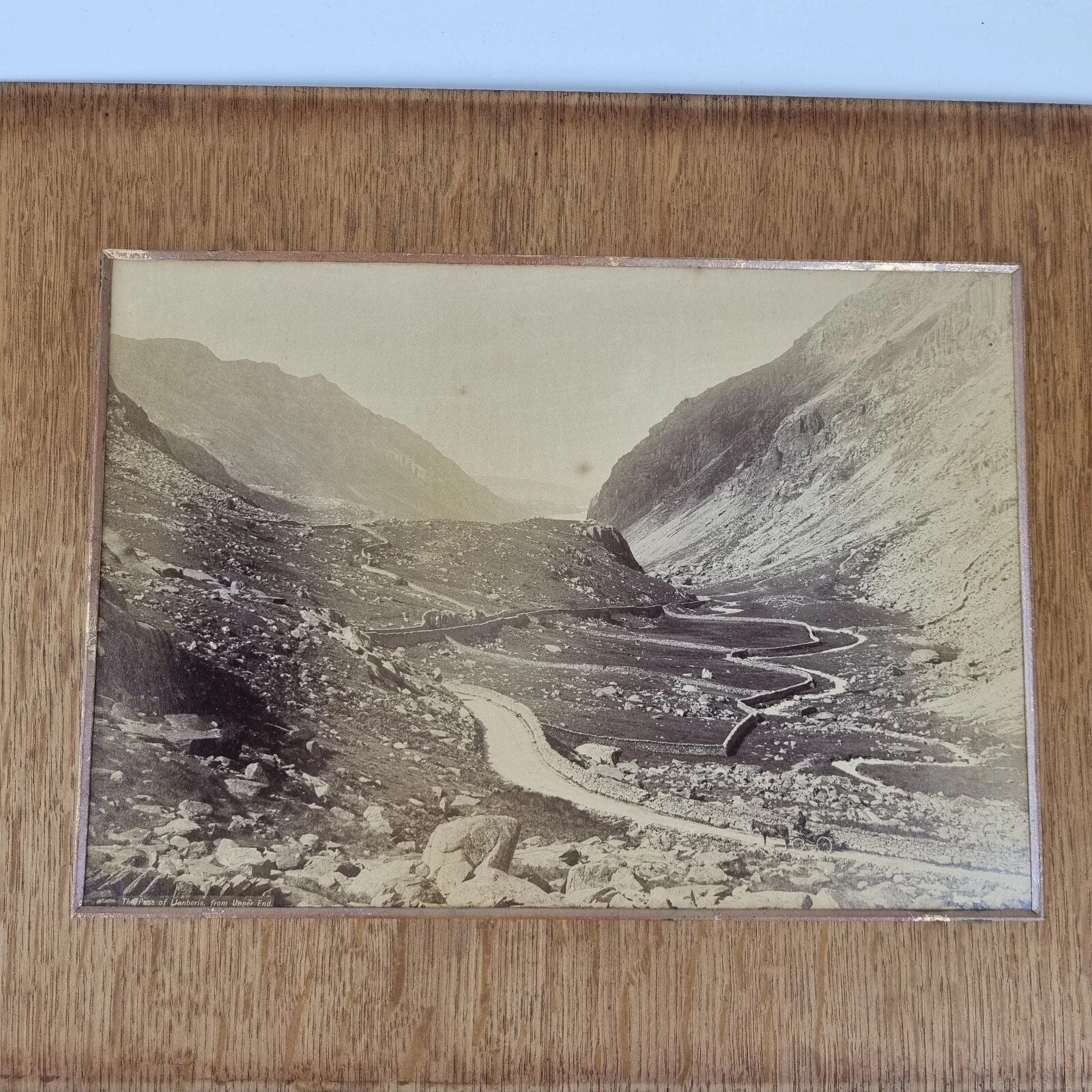 Antique Monochrome Photograph "The Pass Of Llanberis, From Upper End"