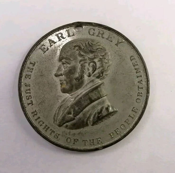 1832 Earl Grey Reform Bill Medal. Drilled