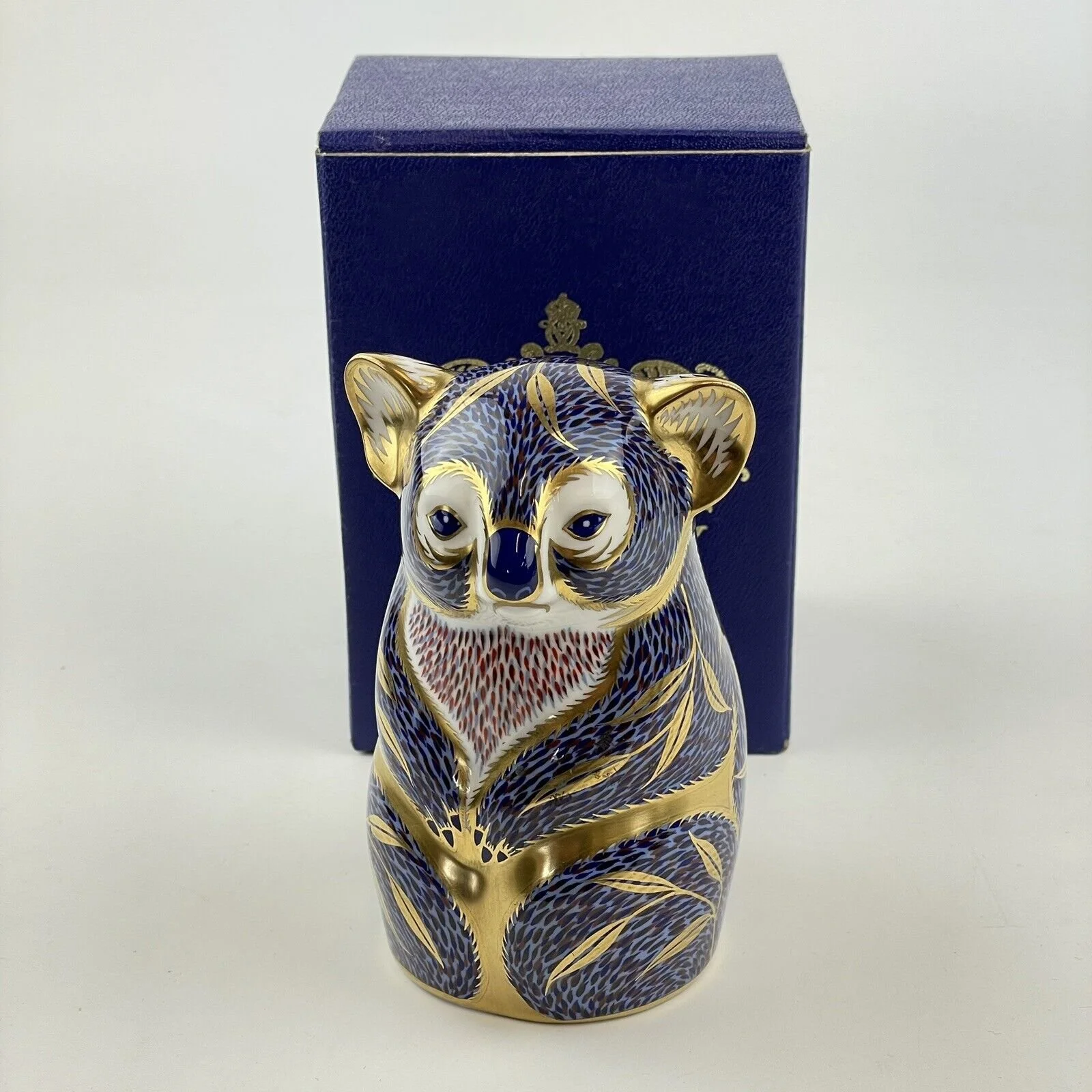 Vintage Boxed Royal Crown Derby Koala Paperweight 12cm Gold Stopper