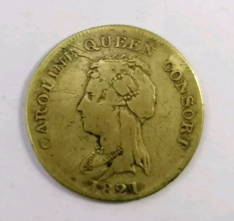 1821 Queen Caroline Brass Medallion