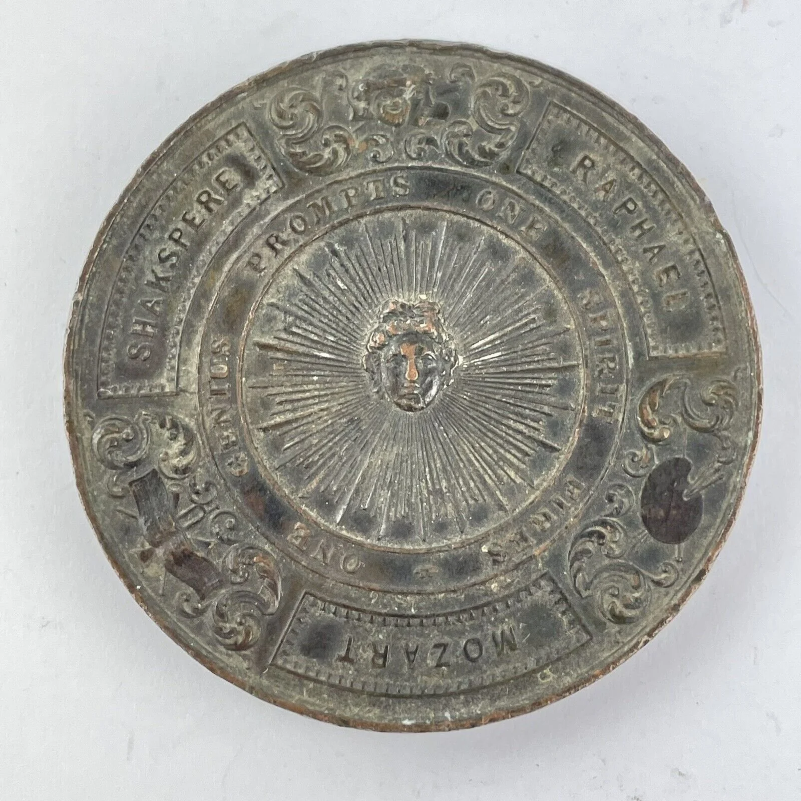 Antique Bronze John Baptist Cramer 1845 One Genius Prompts One Spirit Fires 57mm