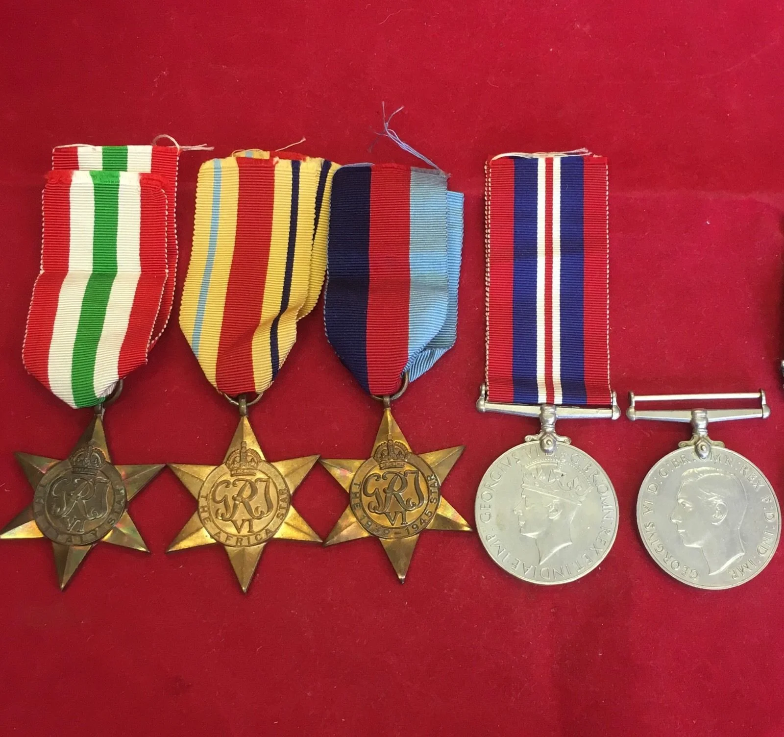 WW2 Medal Group Africa To N Jacobs C302219 Italy 1939-45 Stars Defence War Medal