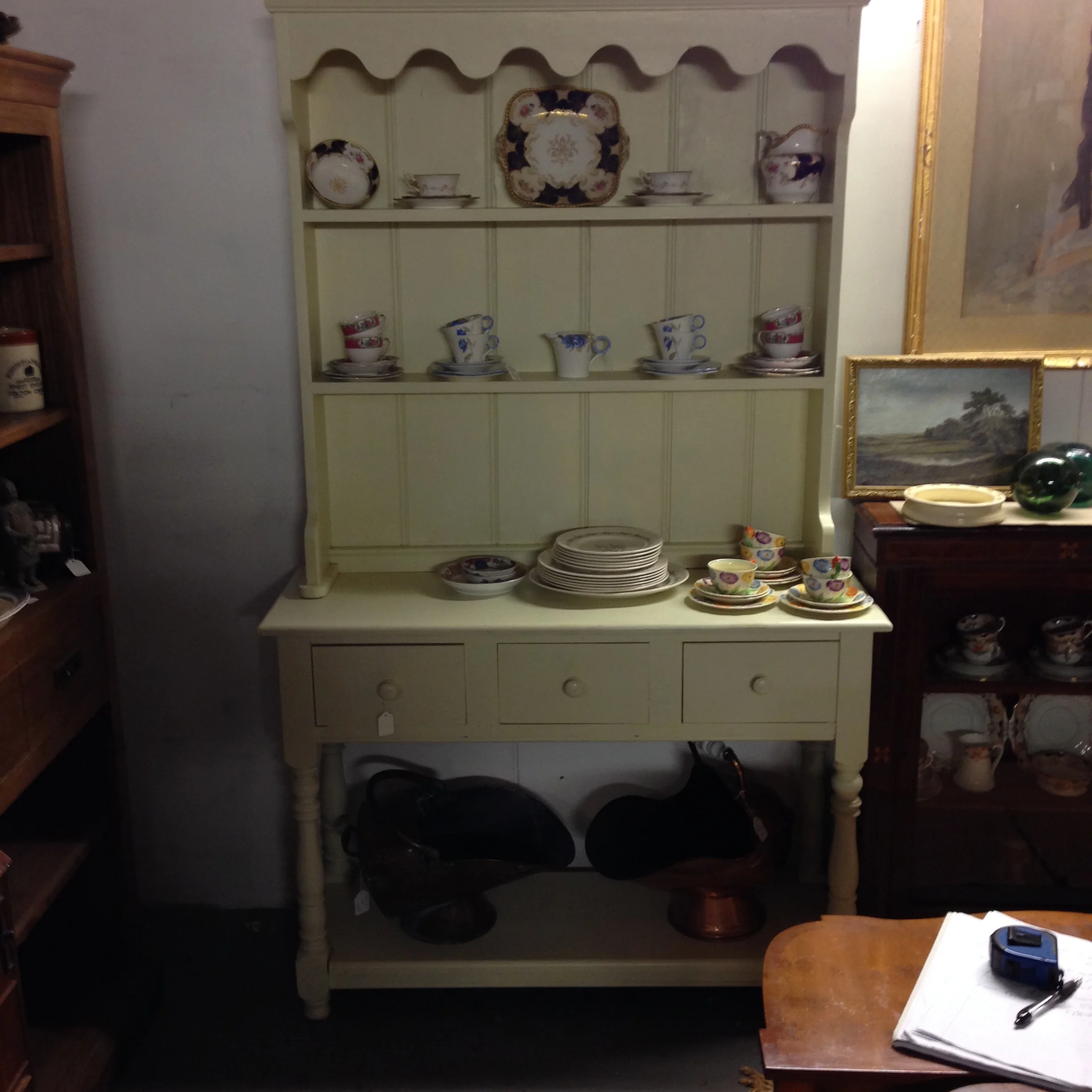 Cream Painted Pine Dresser With 3 Drawers