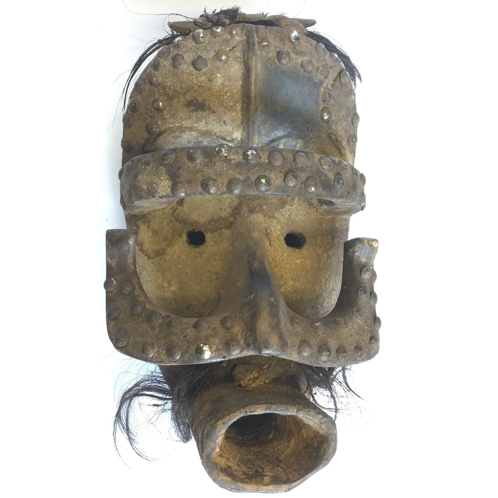 Tribal Art Bete Mask Studded Moustache Cote D'Ivoire Ivory Coast