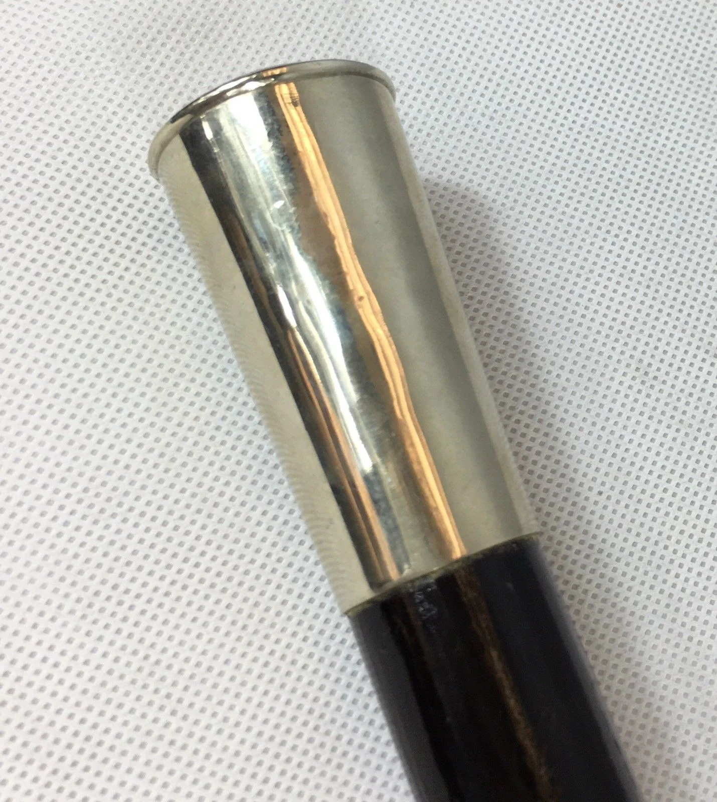 Vintage Royal Artillery Regiment White Metal & Black Wood Drill Cane