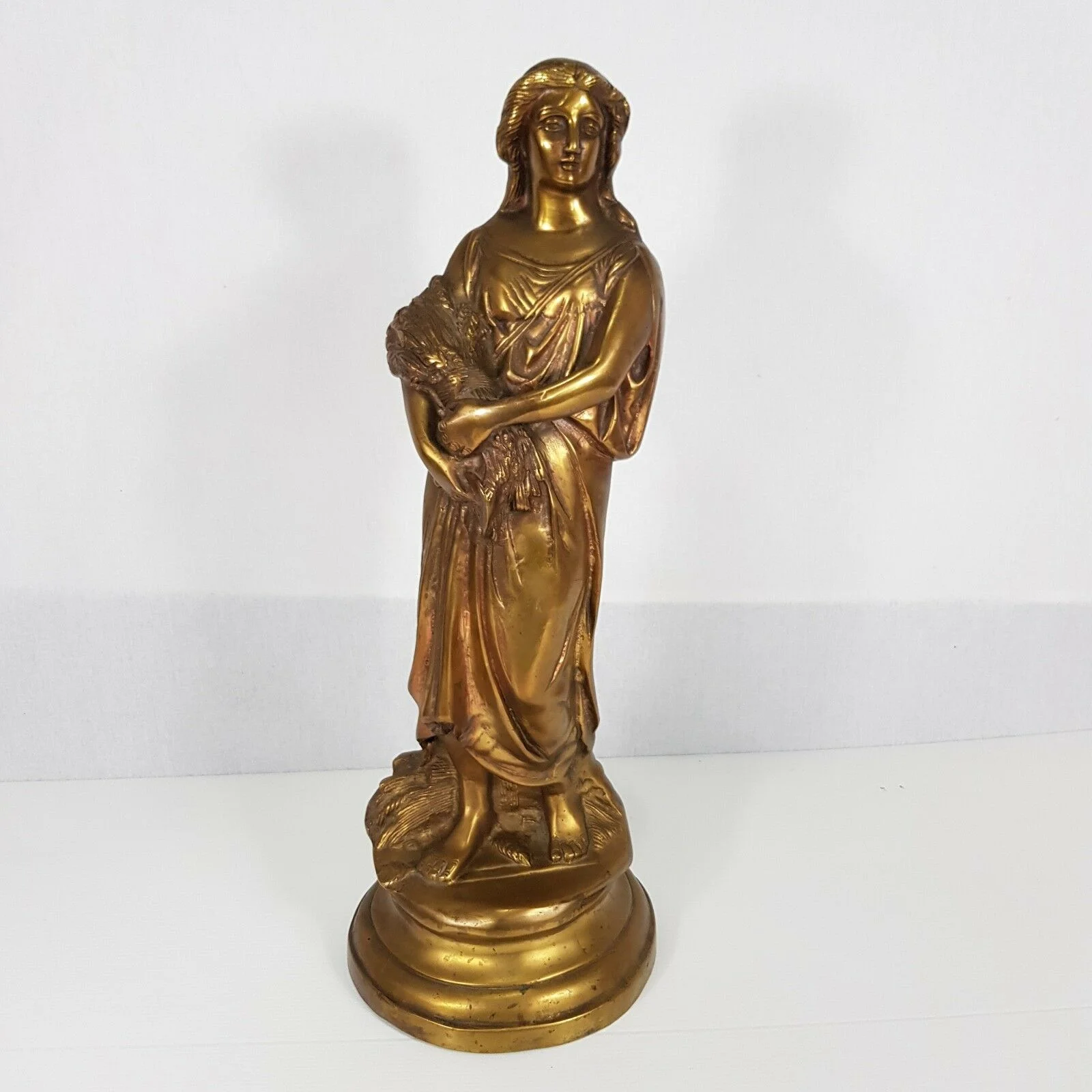 Vintage Large Cast Gilt Bronze Figure Of A Maiden 50cm High 8.295 kg