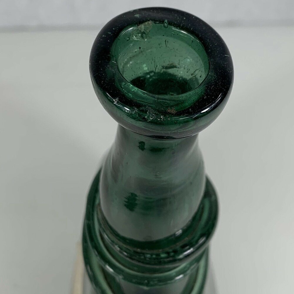 Antique Persian Type Saddle Bottle Bottle Green Purportedly German 16th Century Wheeler Antiques
