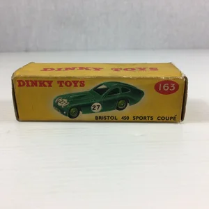 A Dinky Toys Bristol 450 Sports Coupe (163). In mid green wi
