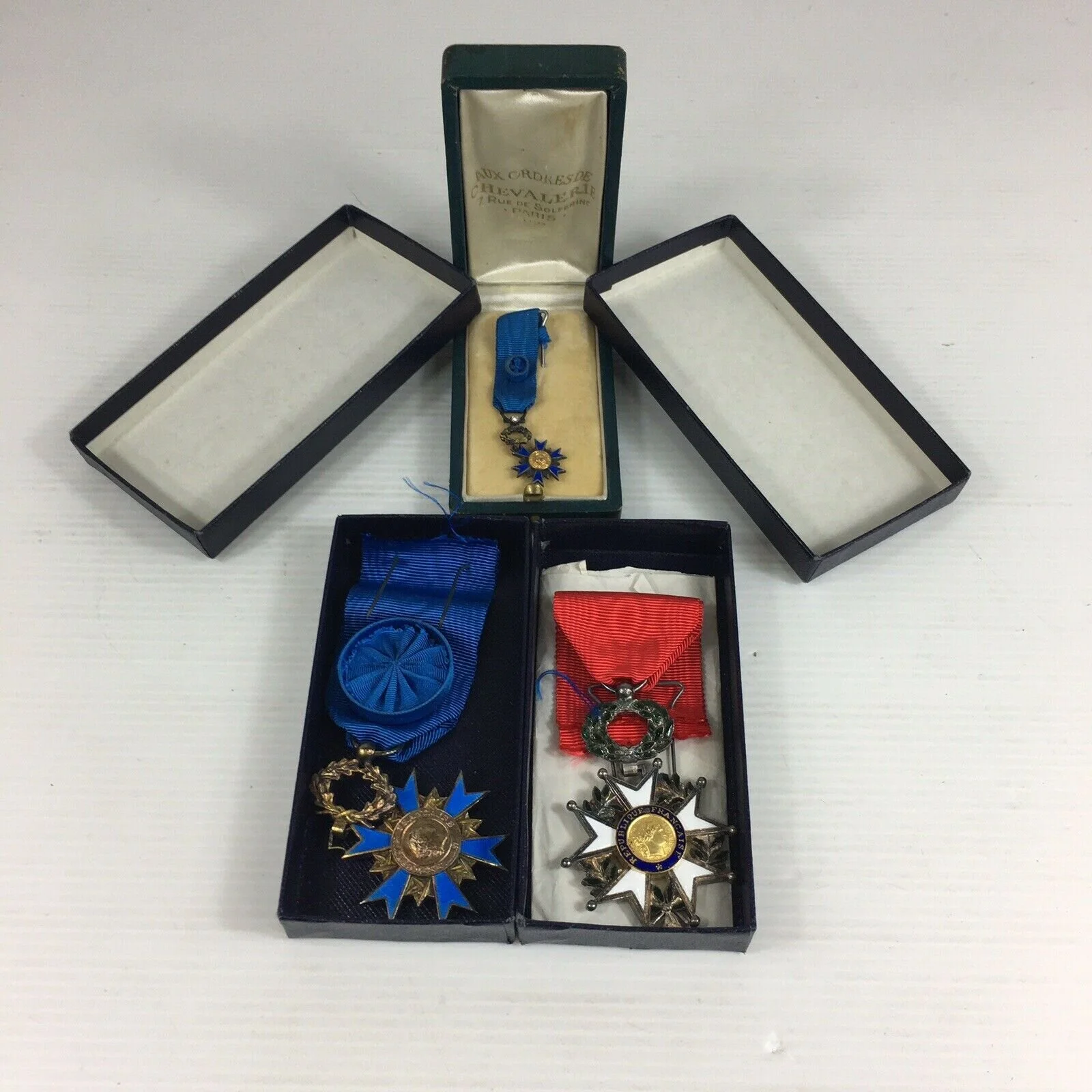 French Order Of National Merit Diamond Set Miniature & Legion d’honneur Medals