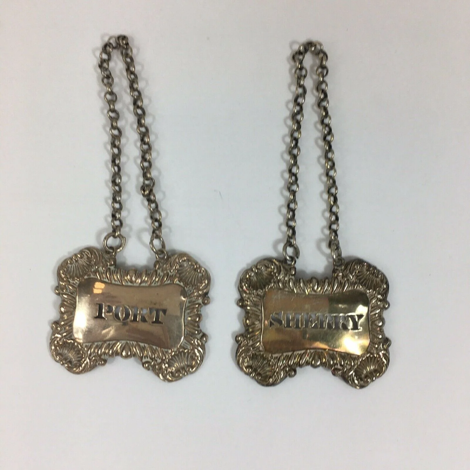 Antique 1832 William IV Of Solid Silver Decanter Labels Sherry &amp; Port