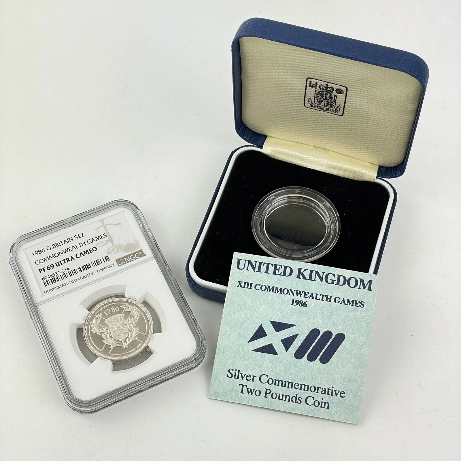 NGC 1986 Great Britain Silver £2 Commonwealth Games Proof PF 69 Ultra Cameo