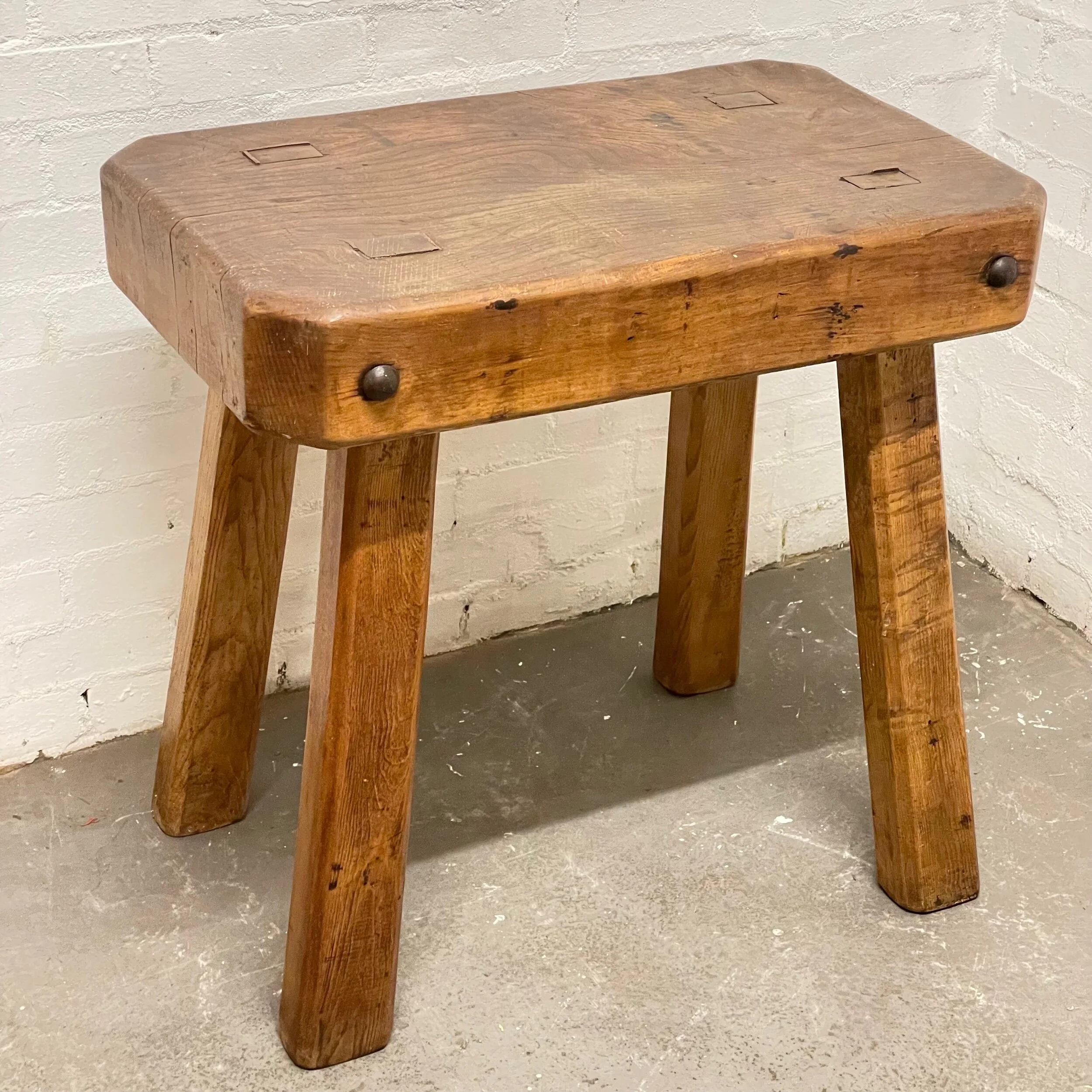 Antique Style Solid Elm Industrial Look Butcher’s Block