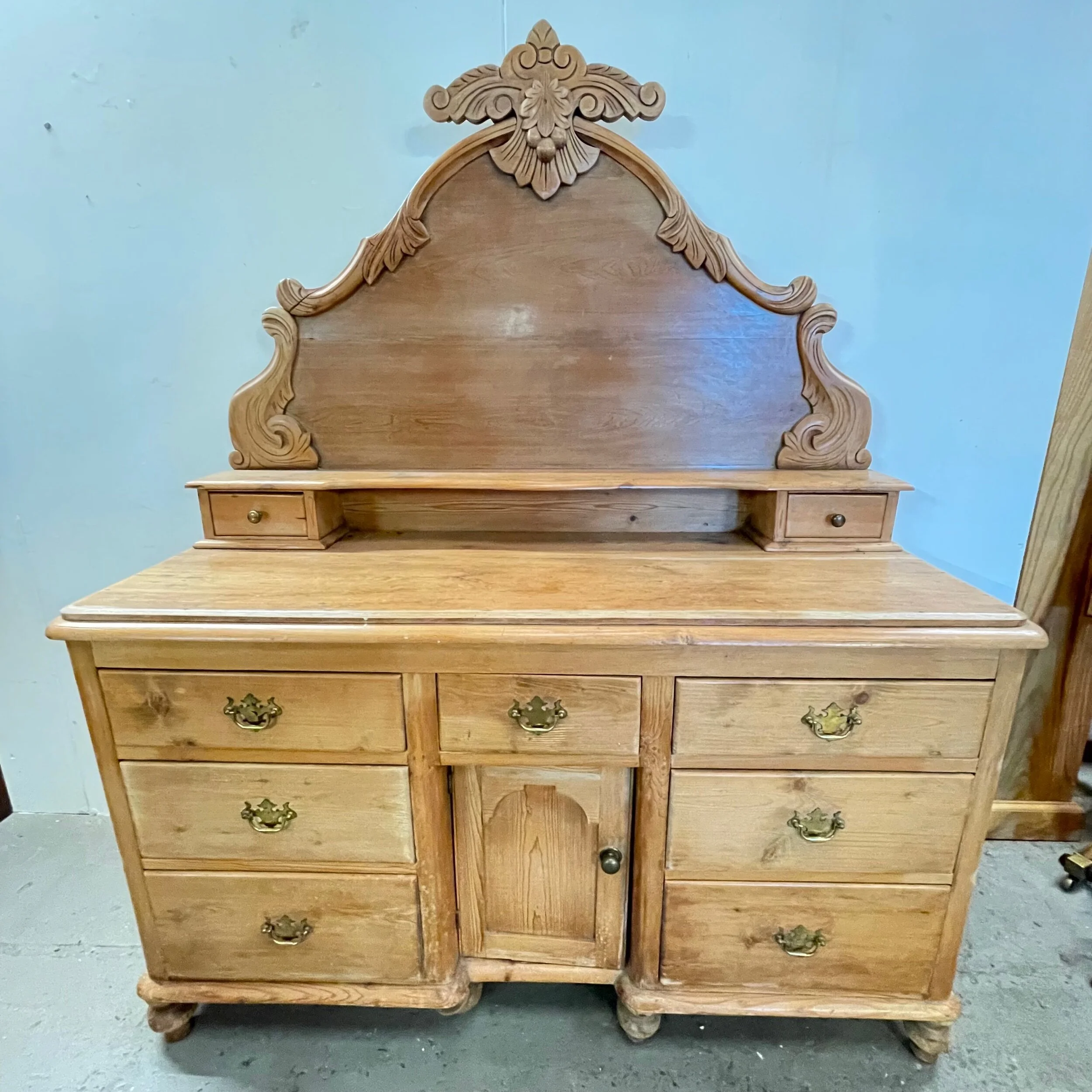 Antique 19th Century Victorian Solid Pine Sideboard