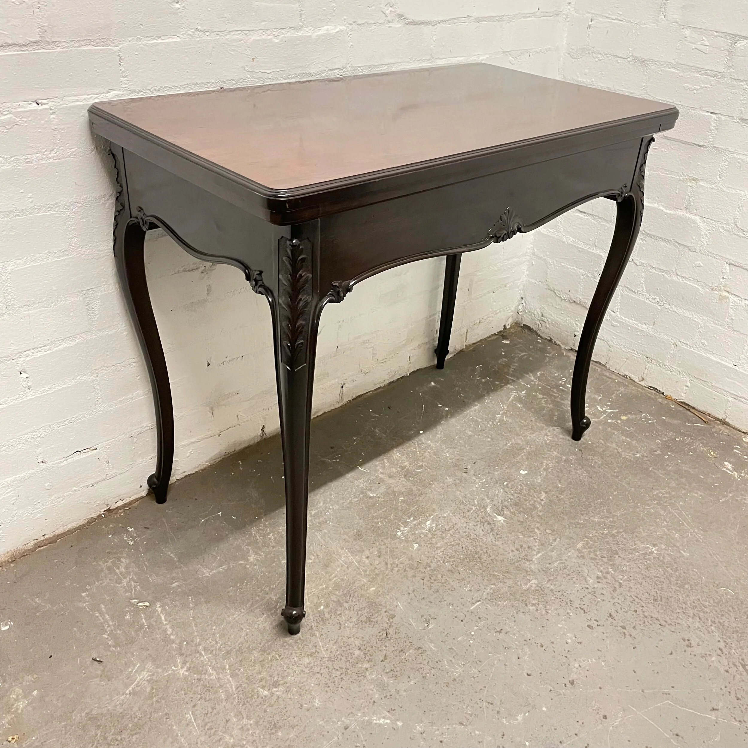 Antique 19th Century Mahogany Card Table Cabriole Legs