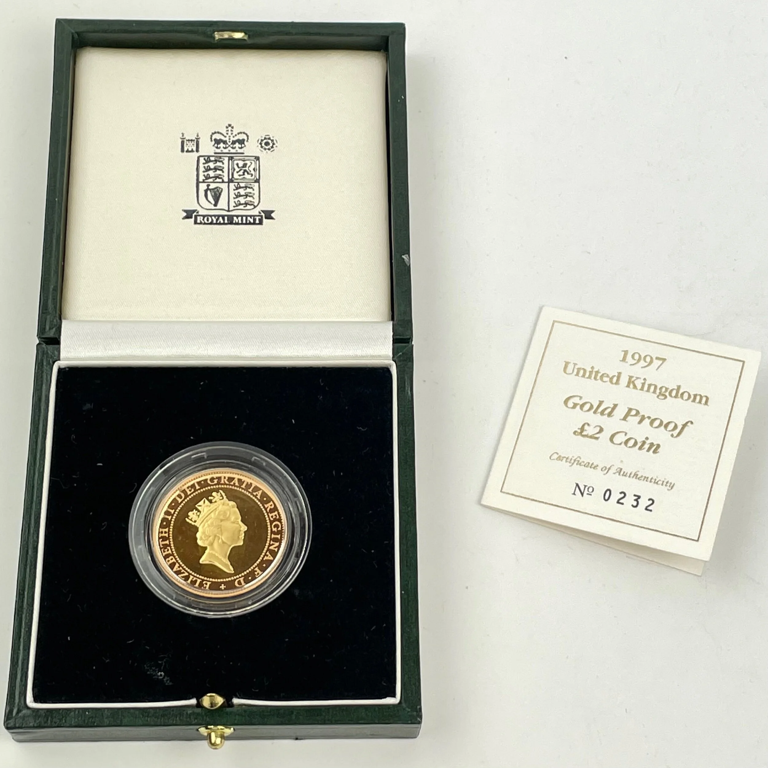 1997 United Kingdom Gold Proof £2 Two Pound Coin 15.976g 22ct Cased With COA