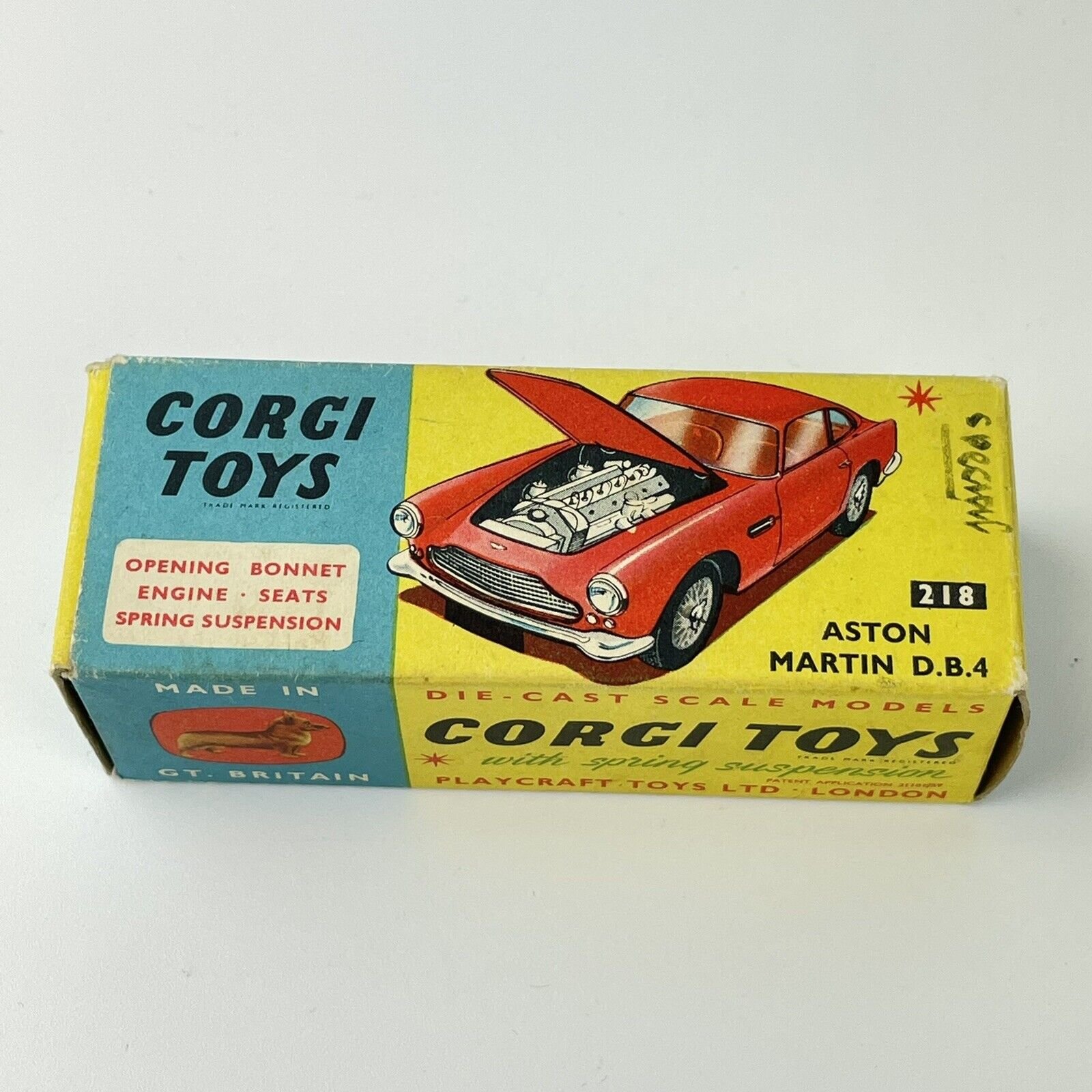 Vintage Boxed Corgi Toys Aston Martin DB4 No. 218 Wheeler Antiques