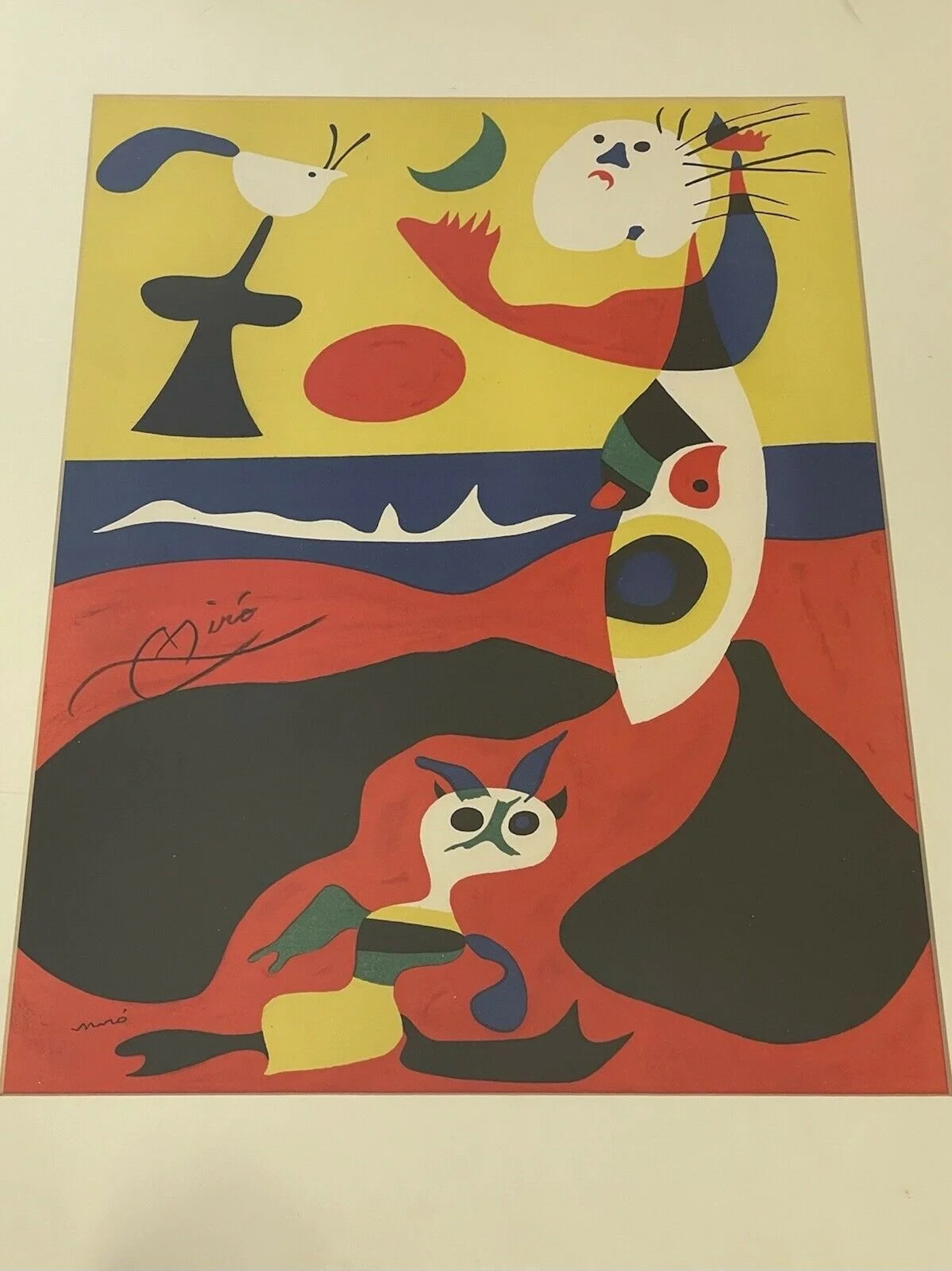 Joan Miro Colour Lithograph Summer L'ete Circa 1938 Hand Signed 10” X 13.5”