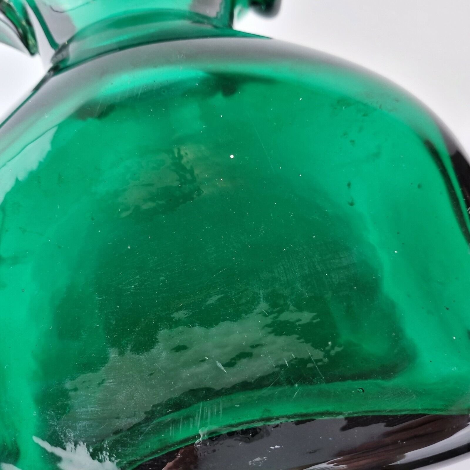 Unusual Large Vintage Green Glass Jug. — Wheeler Antiques