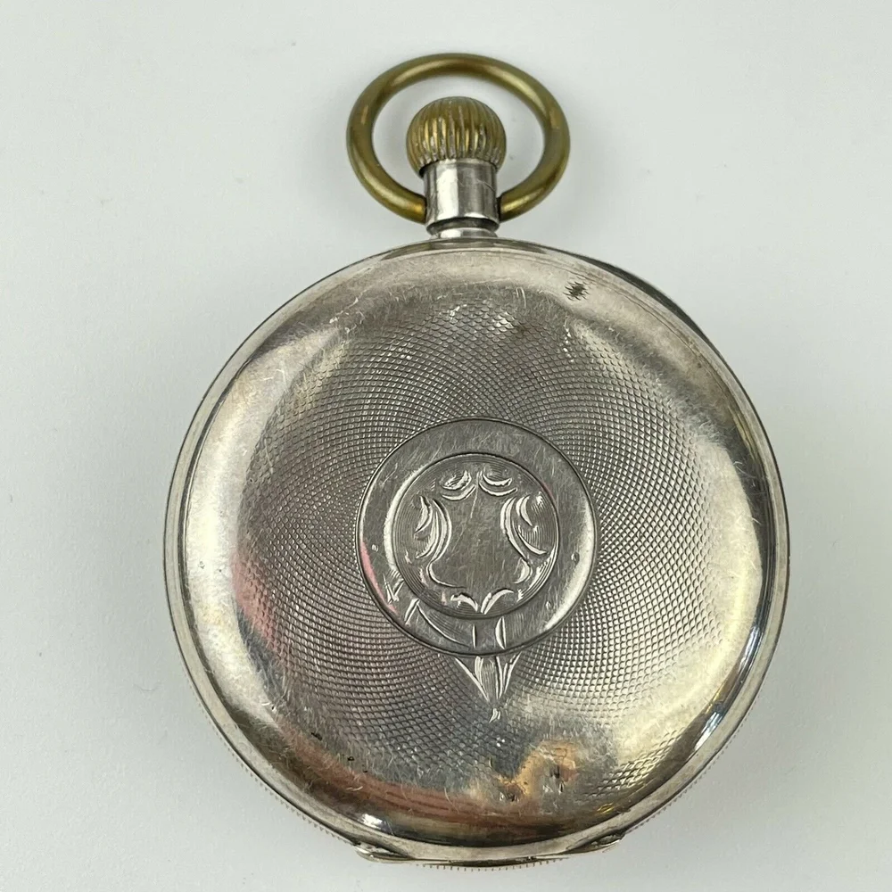 Antique Solid Silver Cased Top Winding Buren Pocket Watch 5cm 1910