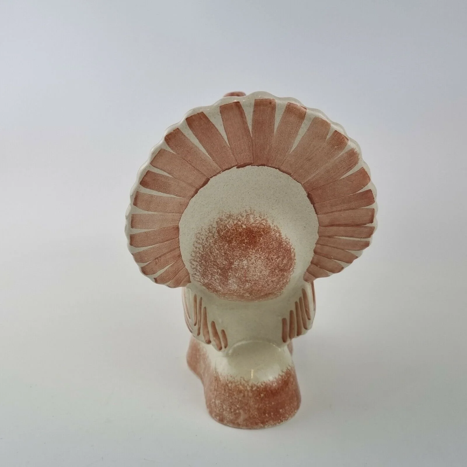 Vintage Rye Pottery Figure Of A Turkey With Red Colour 19.5cm High