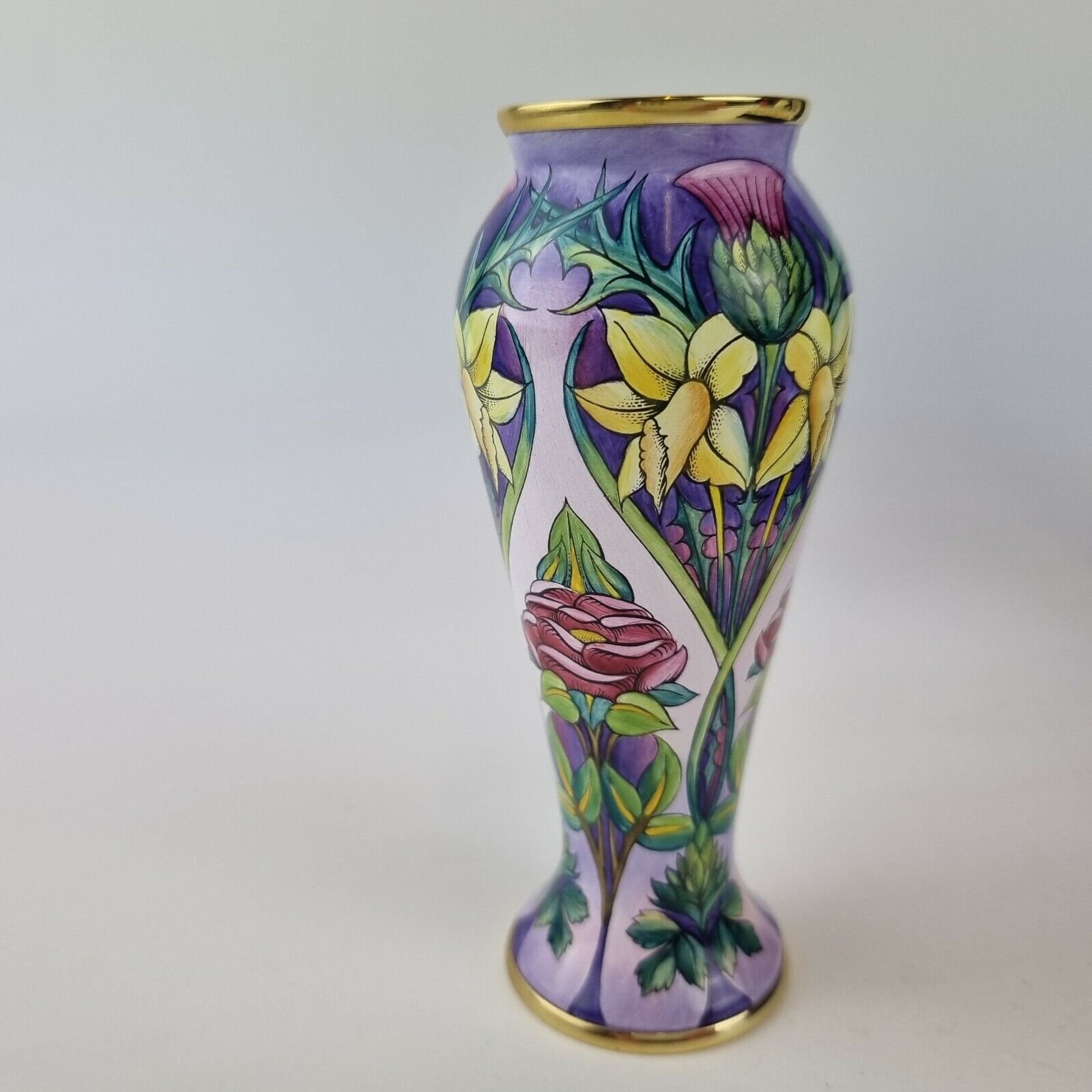 Moorcroft Enamel Vase Queen Elizabeth II Golden Jubilee Boxed 10.5cm High — Wheeler Antiques