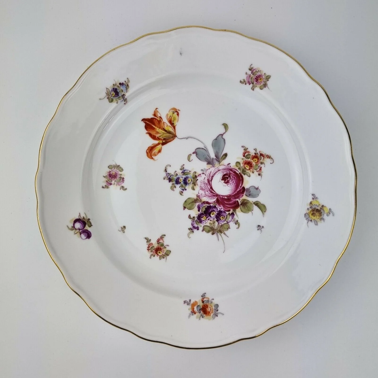 20th Century Carl Teichert Meissen Plate Decorated With Flowers