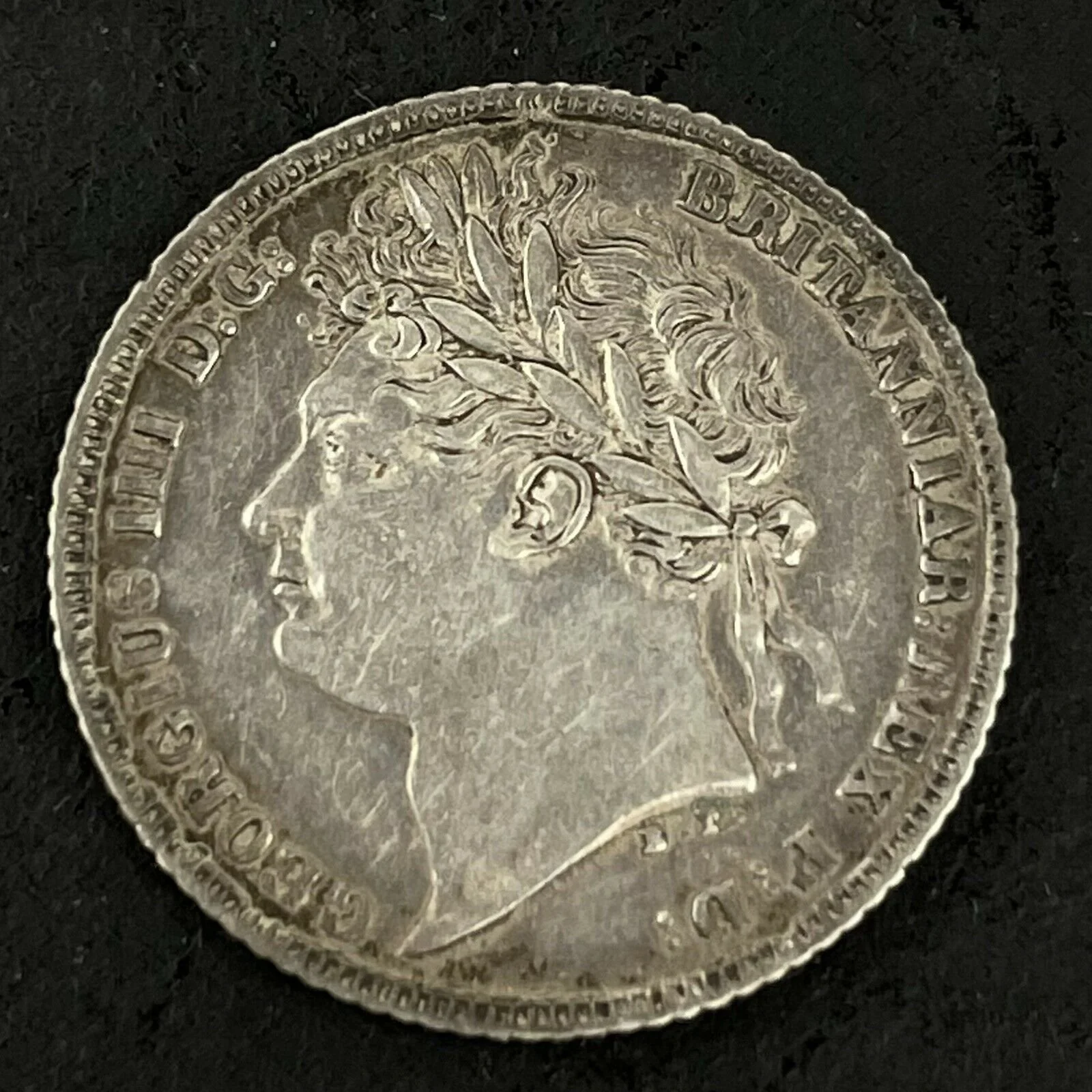 Great Britain George IV 1821 Silver Sixpence Coin