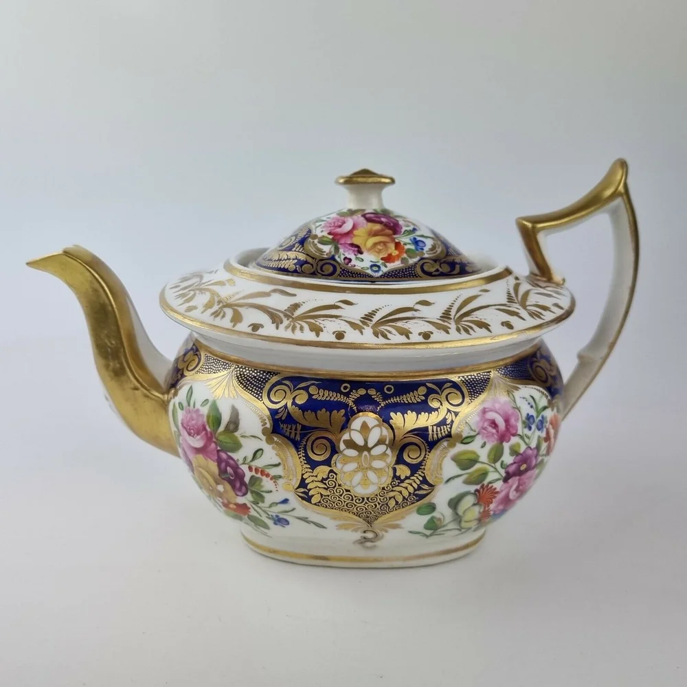 Fine Antique 19th Century Unmarked Spode? Teapot Painted With
