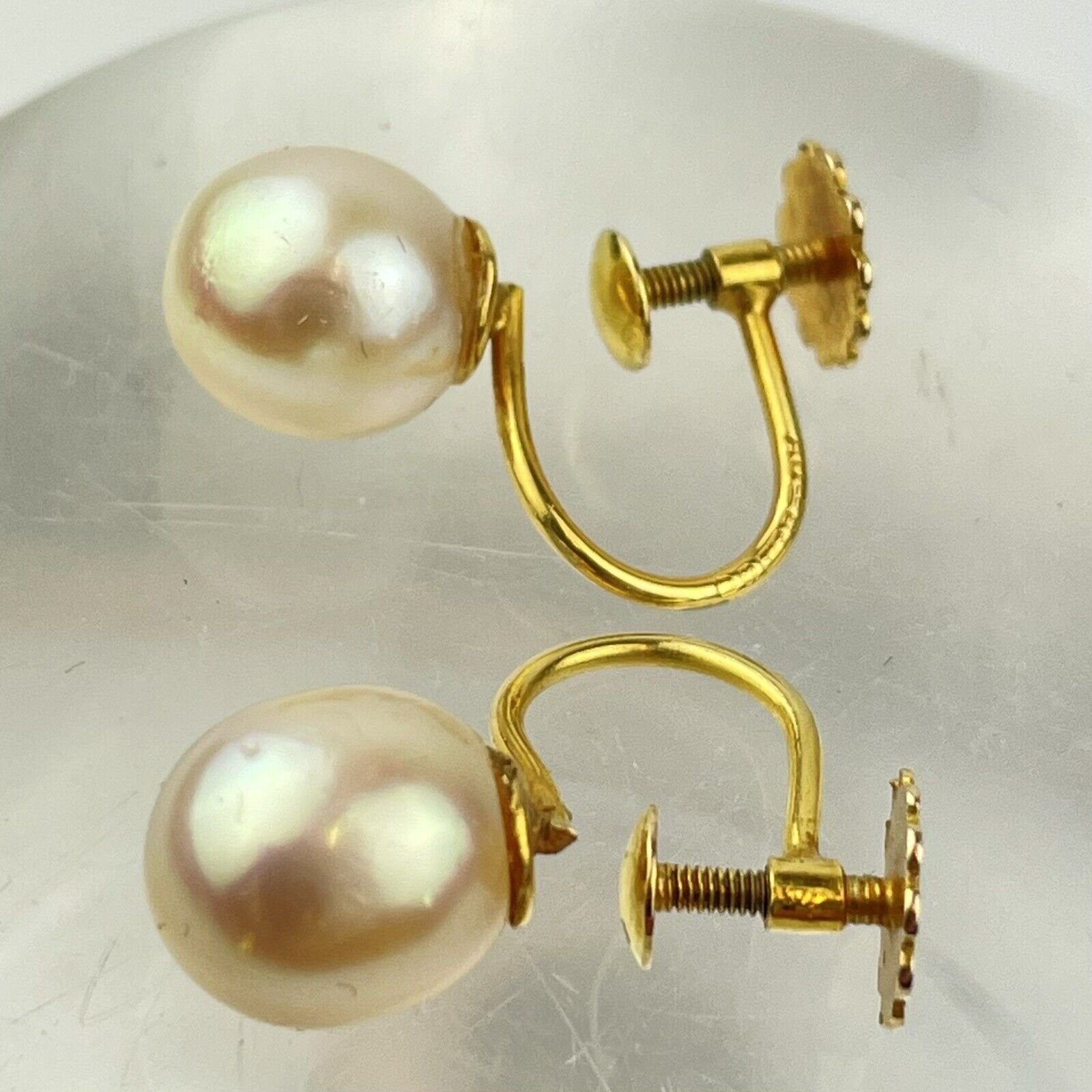 25mm Half Round Pearl Stud Earring with Back Clip  Bansri Mehta Design
