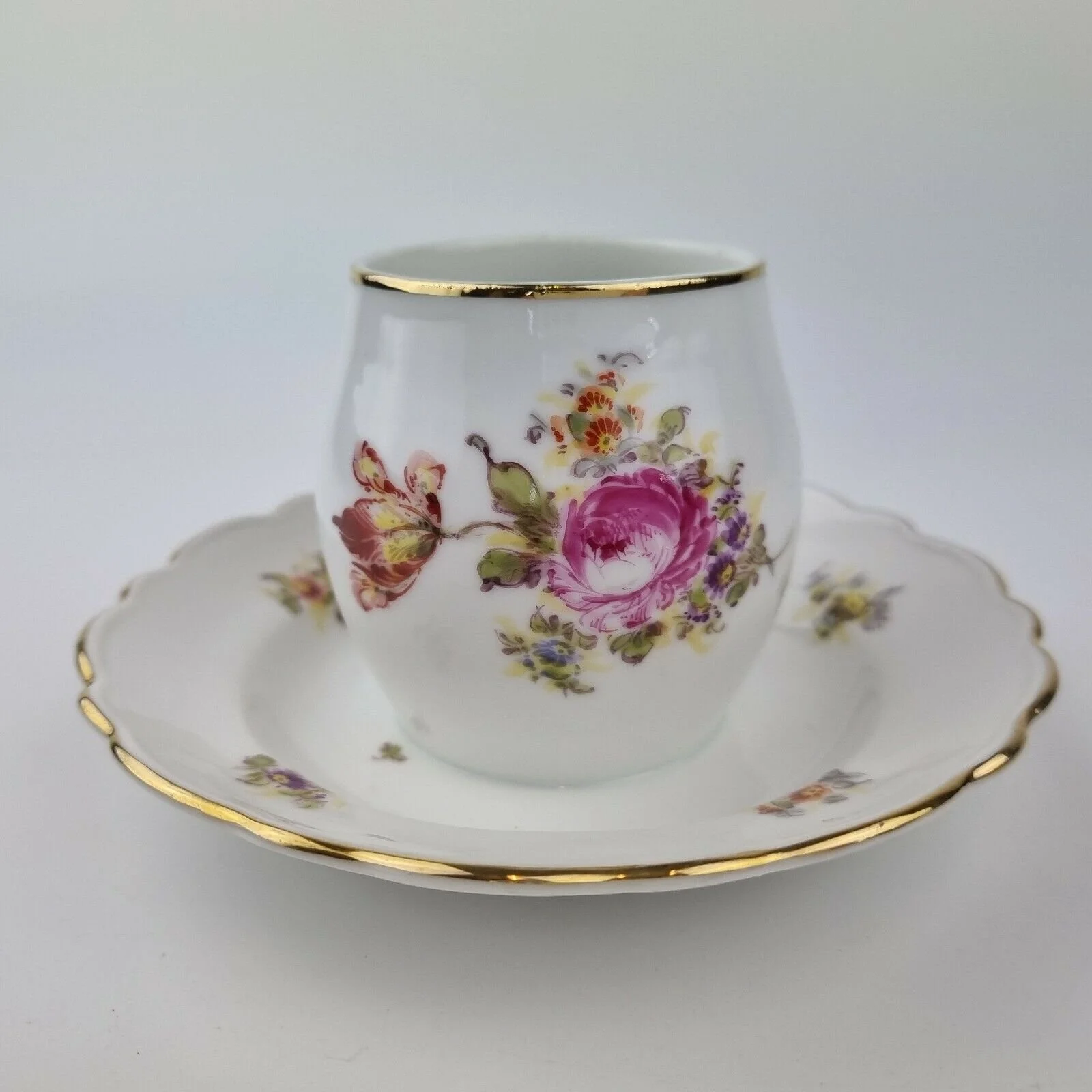 Antique Early 20th Century Carl Teichert Meissen Toothpick Holder Flowers