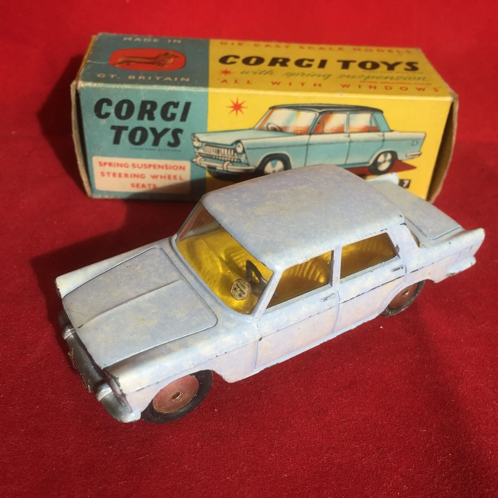 Vintage Corgi Toys No. 217 Fiat 1800 Light Blue Speckled Effect Boxed