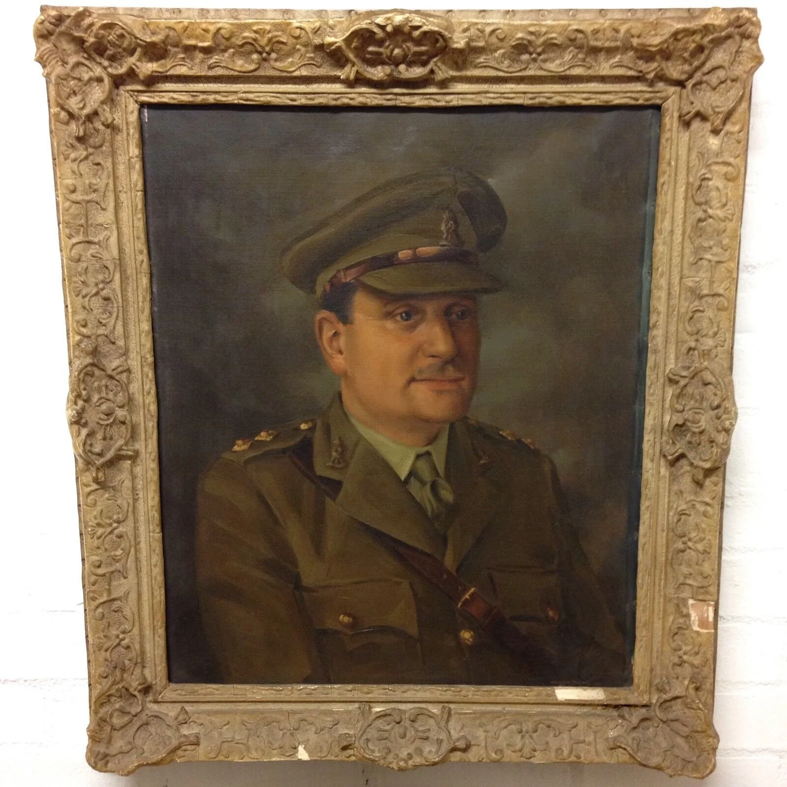 Fine Portrait Of An Officer By Malcolm Haylett 1947 Oil On Canvas Military