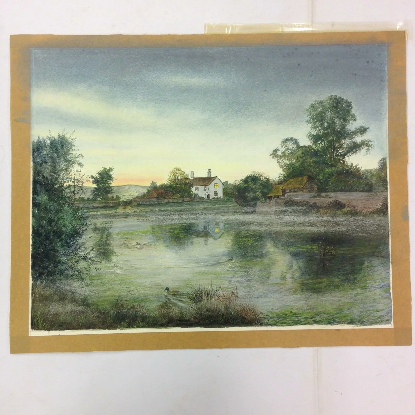 Susan Jackman Loose Vintage Landscape Watercolour With E. Stacy Marks Bio Sheet