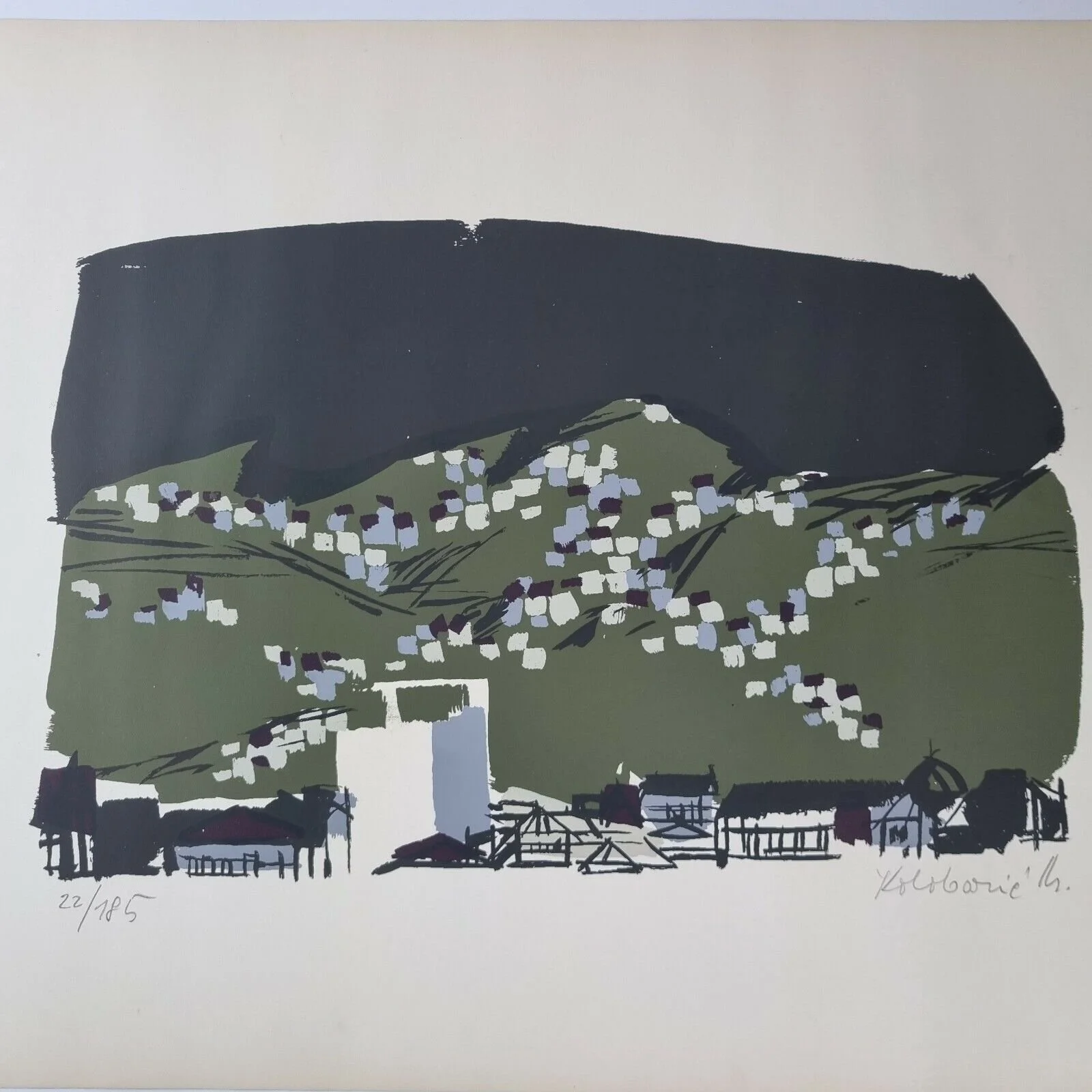 Mladen Kolobaric (Bosnian?) Signed Limited Edition Colour Print 22/185 Landscape